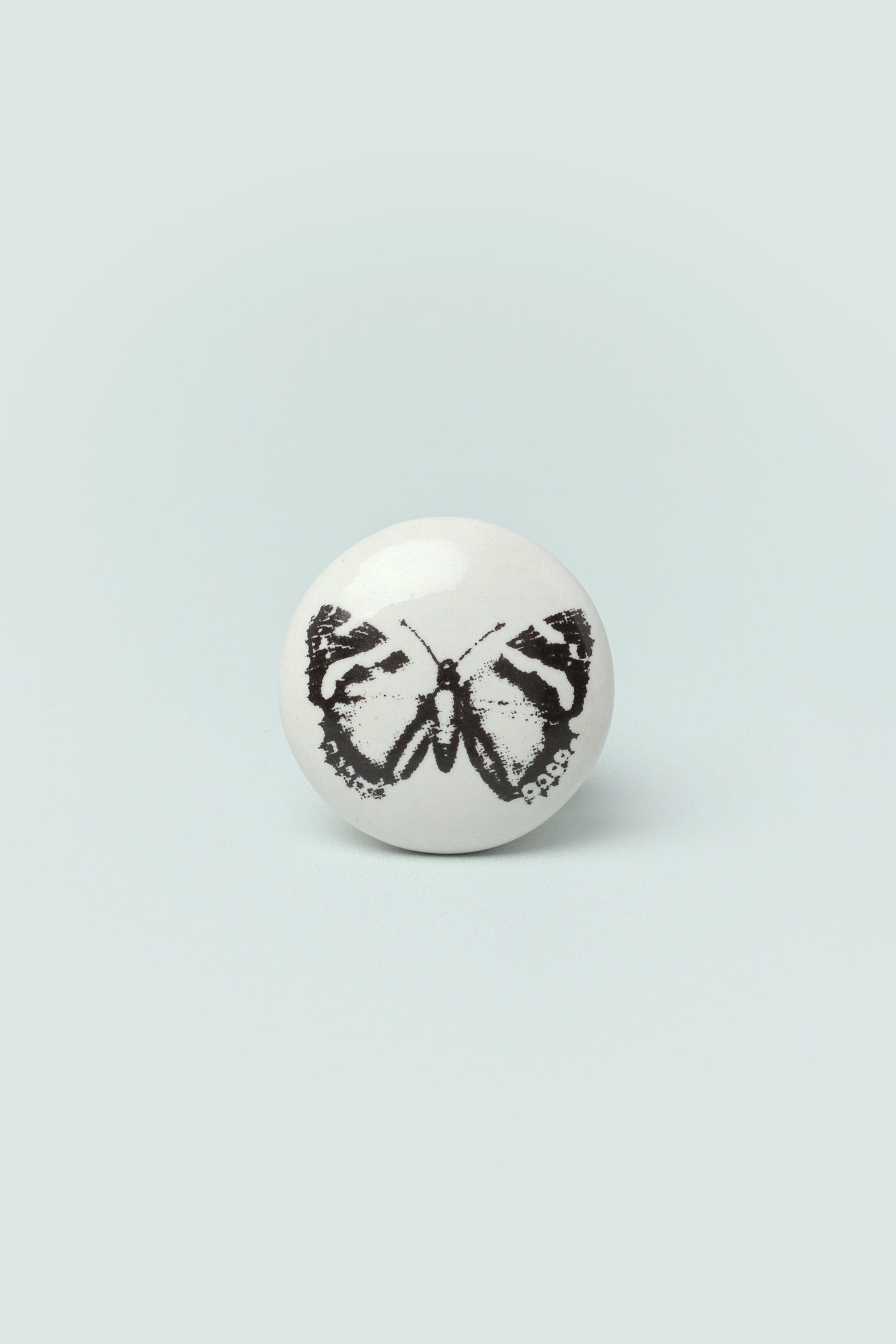 Gdecorstore Door Knobs & Handles White / Black Butterfly Stamp Ceramic Door Knobs by G Decor