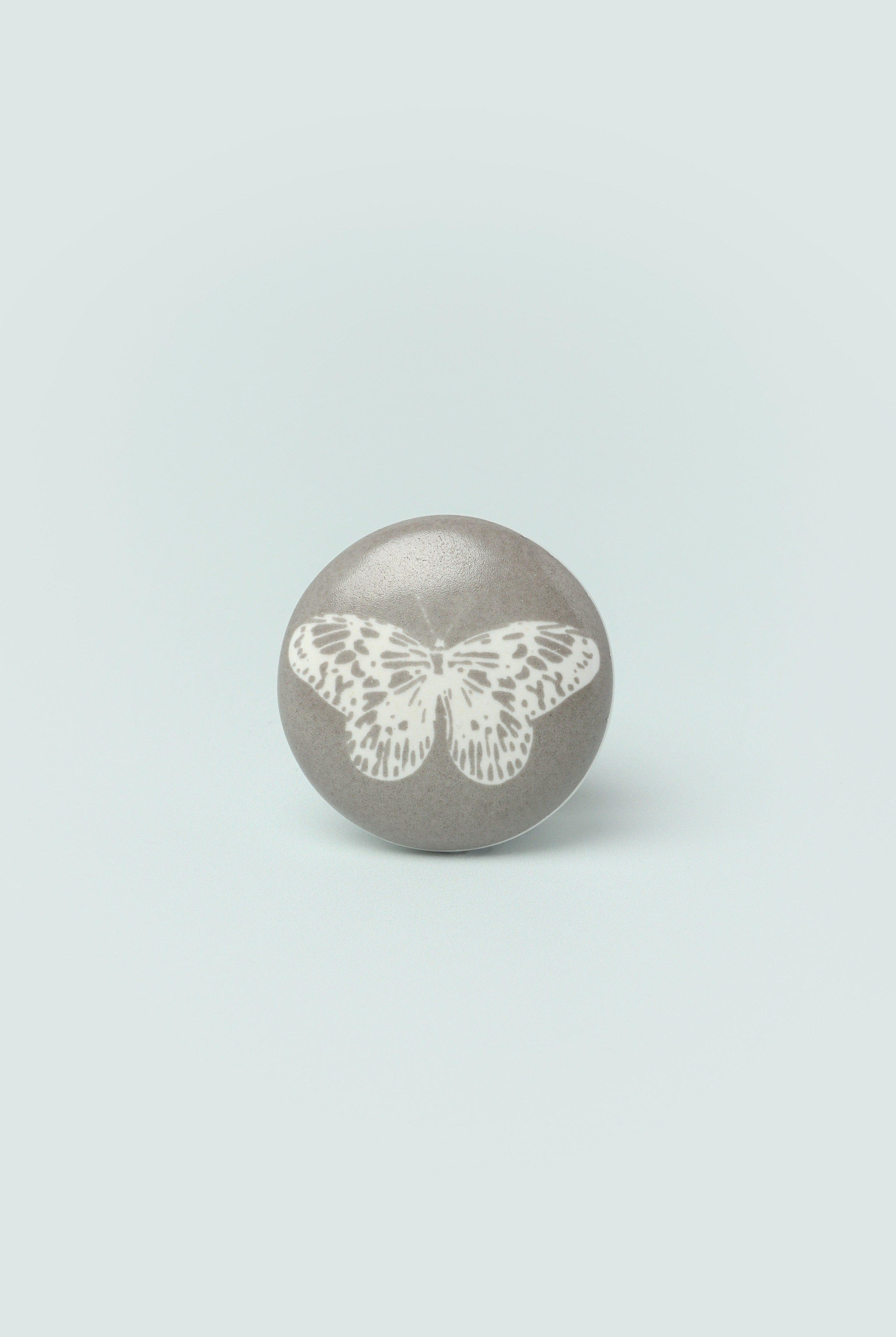 Butterfly Stamp Porcelain Drawer & Door Knob - G Decor