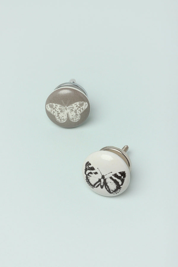 Schmetterling Stempel Keramik Schrankknopf