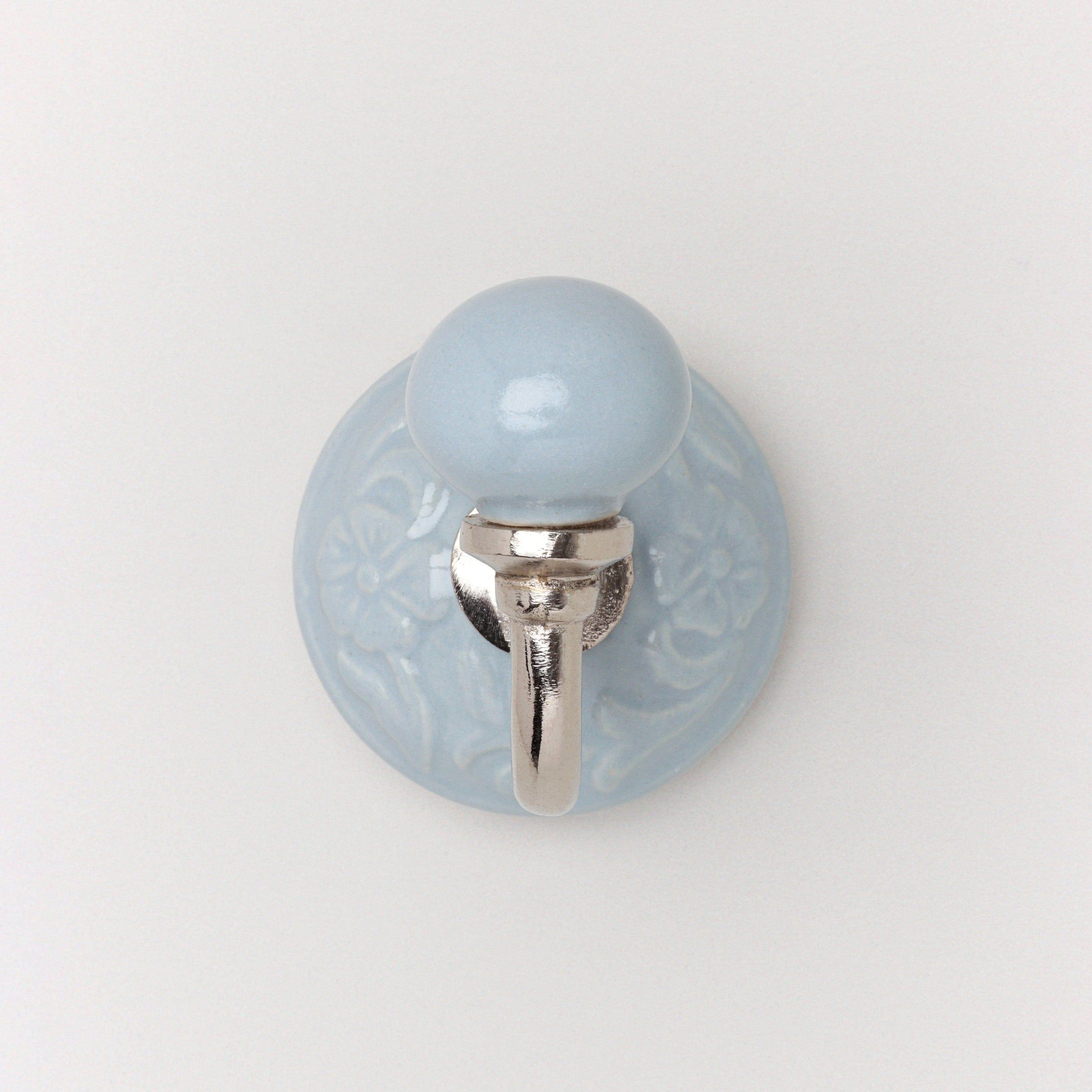 Cambridge Handcrafted Studio Wall Hook Patterned Ceramic & Chrome Finish - G Decor