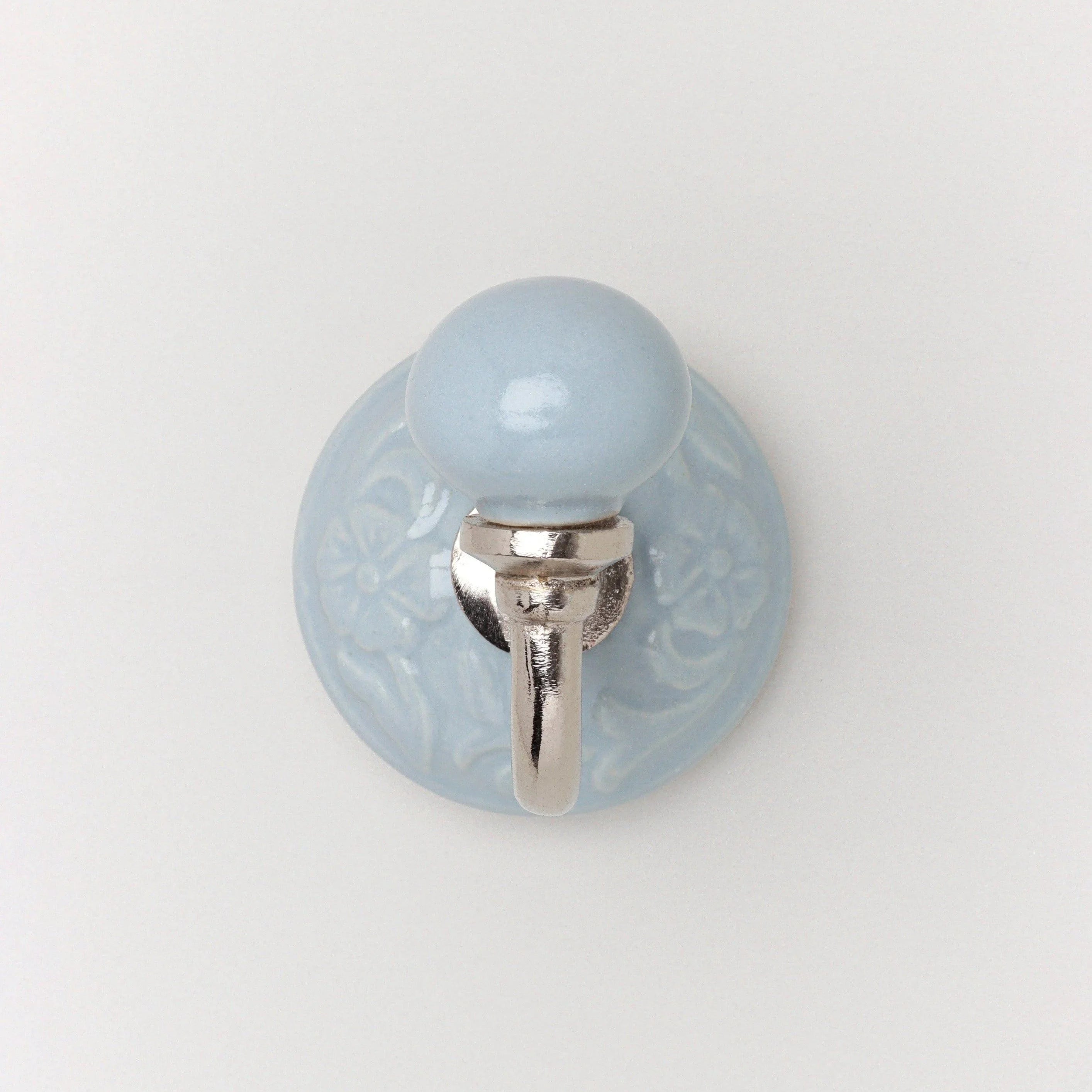 Cambridge Handcrafted Studio Wall Hook Patterned Ceramic & Chrome Finish - G Decor