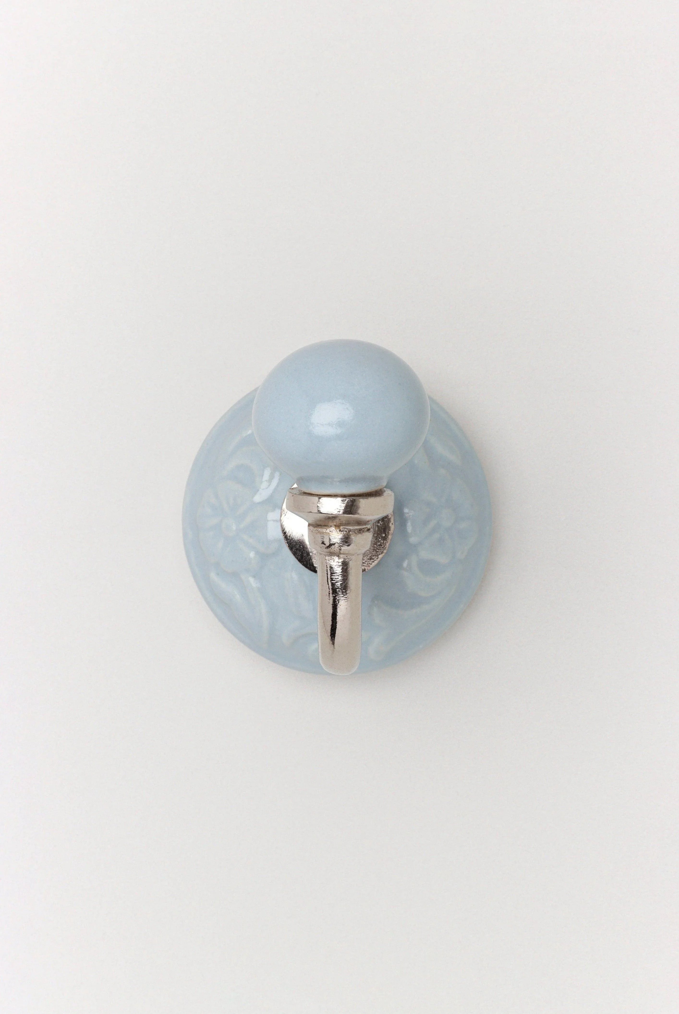 Cambridge Handcrafted Studio Wall Hook Patterned Ceramic & Chrome Finish - G Decor