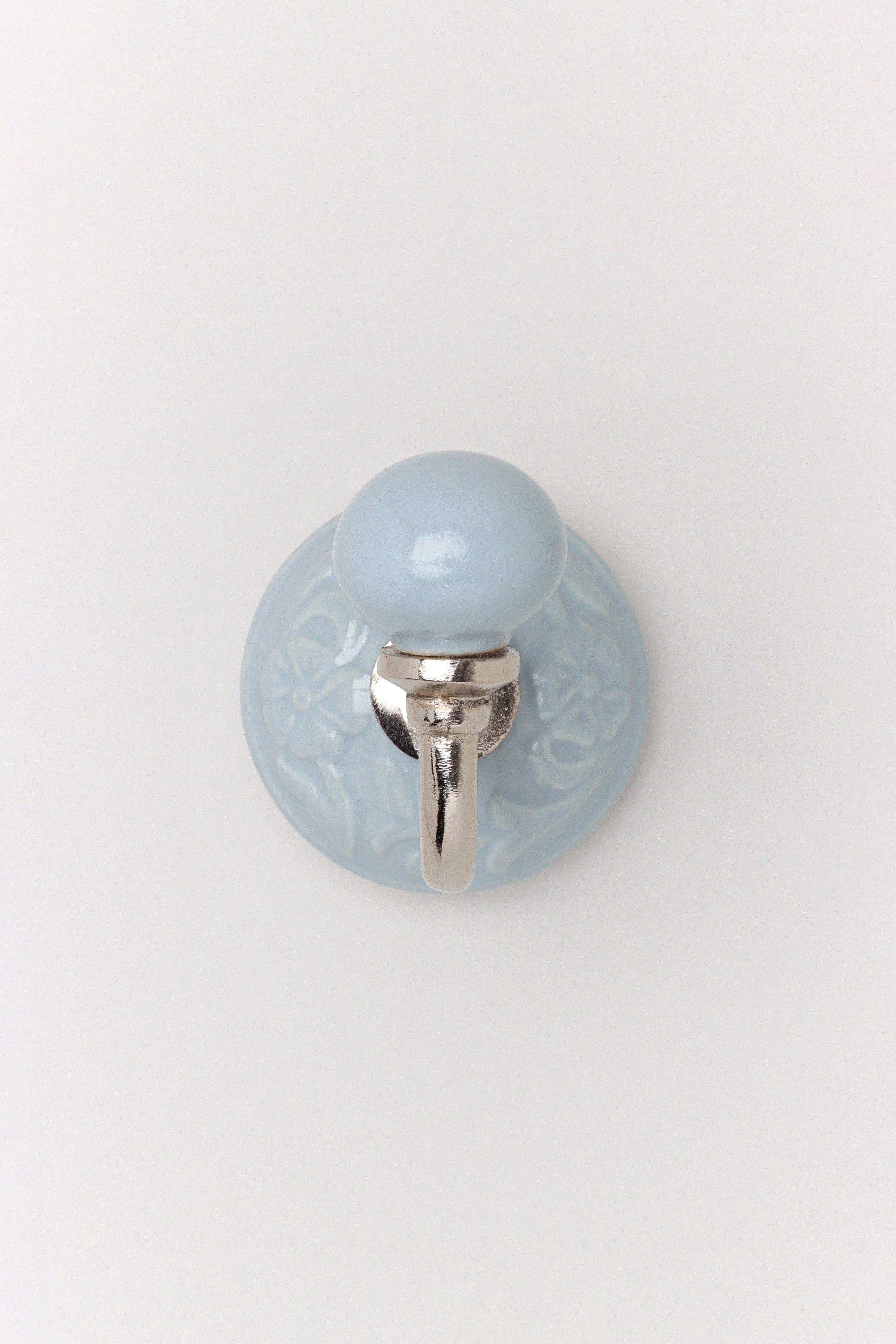 Cambridge Handcrafted Studio Wall Hook Patterned Ceramic & Chrome Finish - G Decor