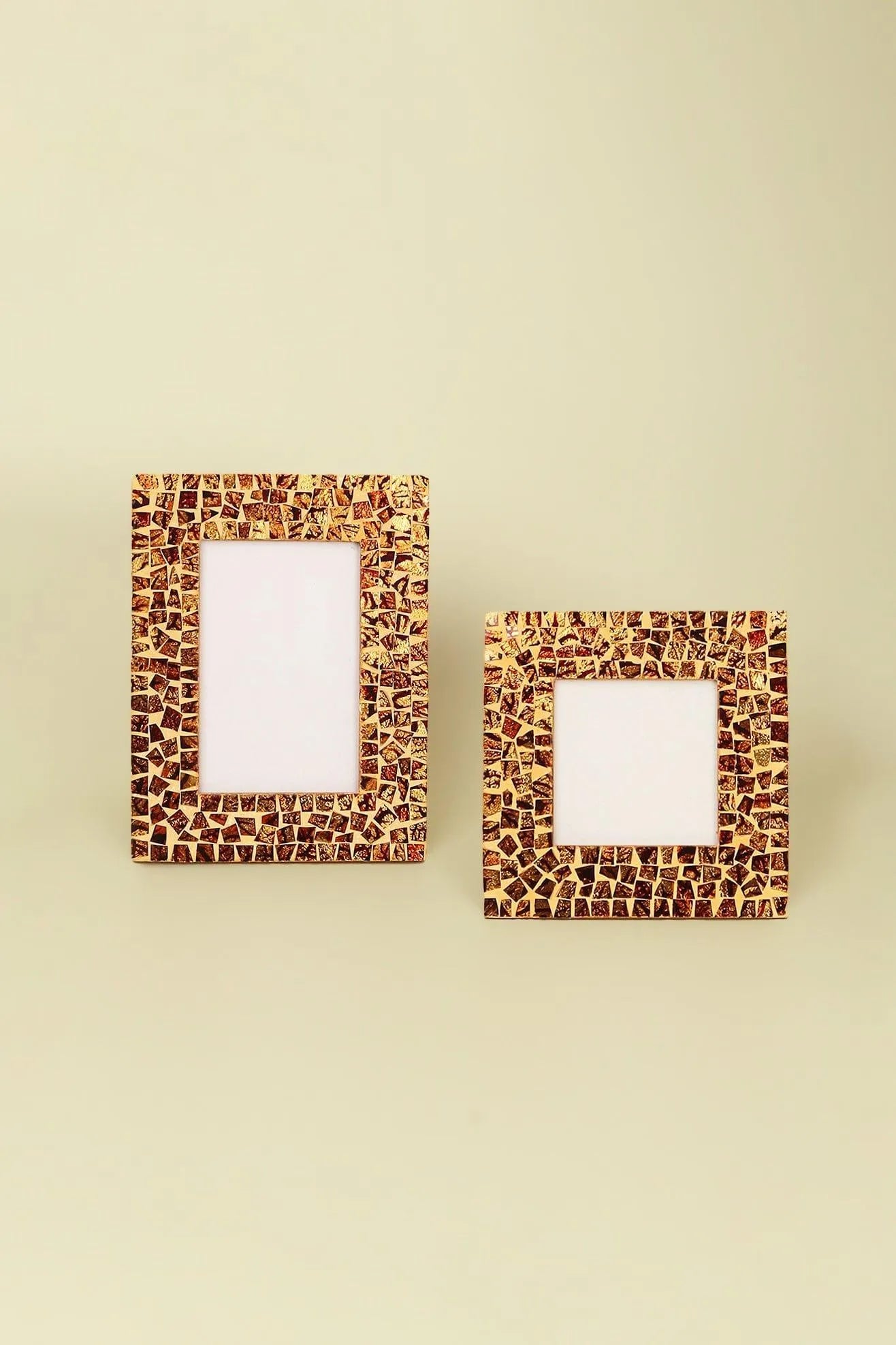 Canyon Glass Mosaic Photo Frame in Rustic Earth — alternate view, G Decor