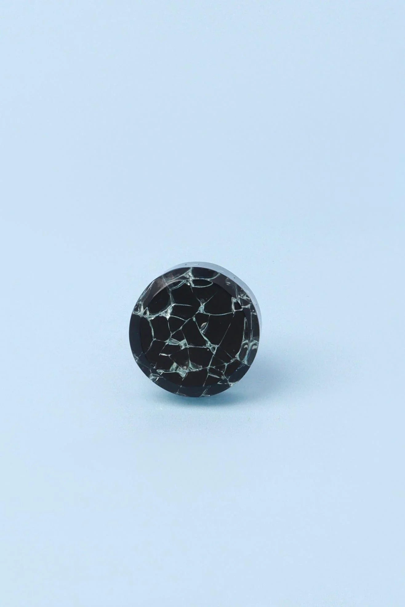 Cascadia Aurora Crystal Crackle Cabinet Knob in Dark — close-up view, G Decor