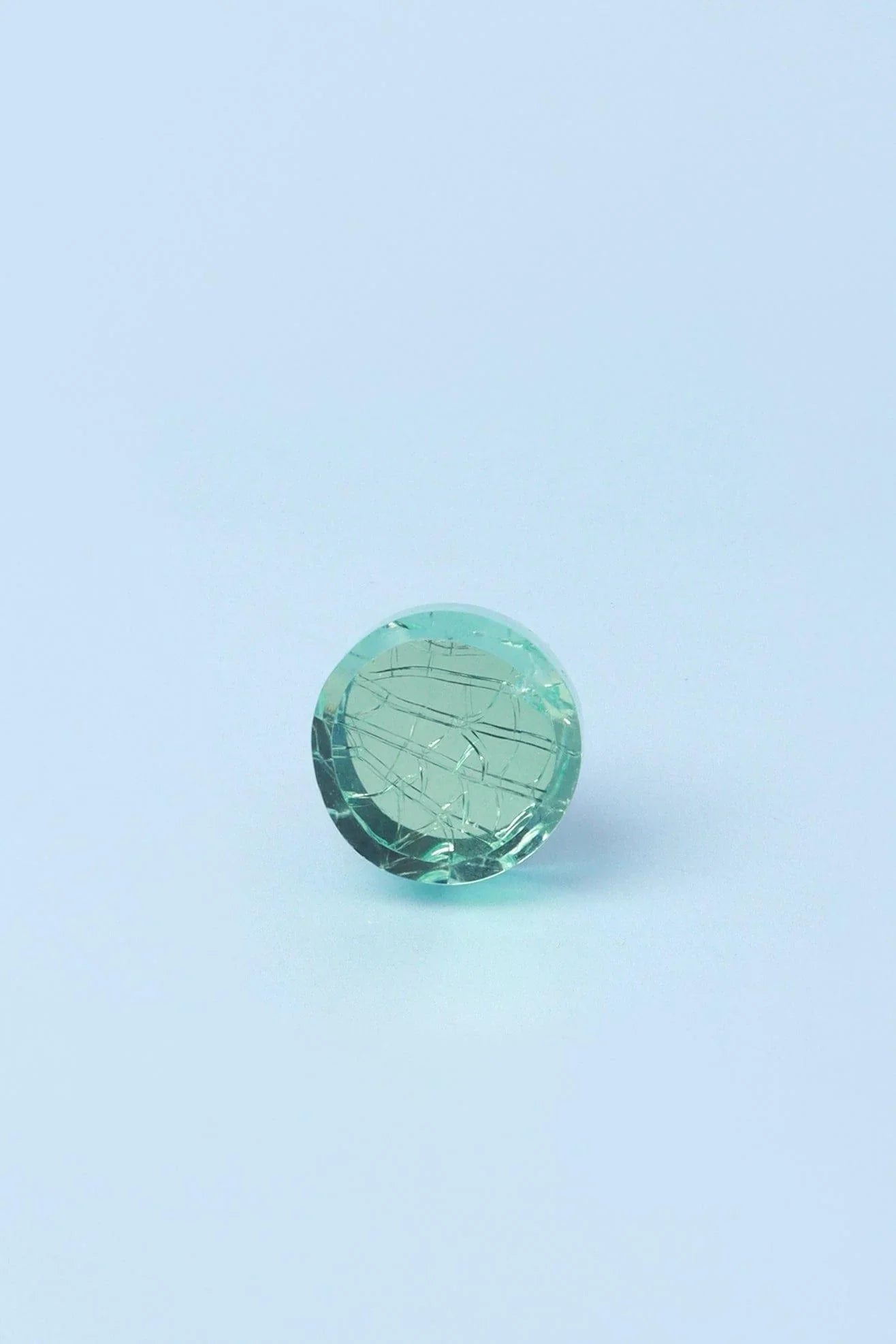 Cascadia Aurora Crackle Cabinet Knob, Green and Light Blue — close-up view, G Decor