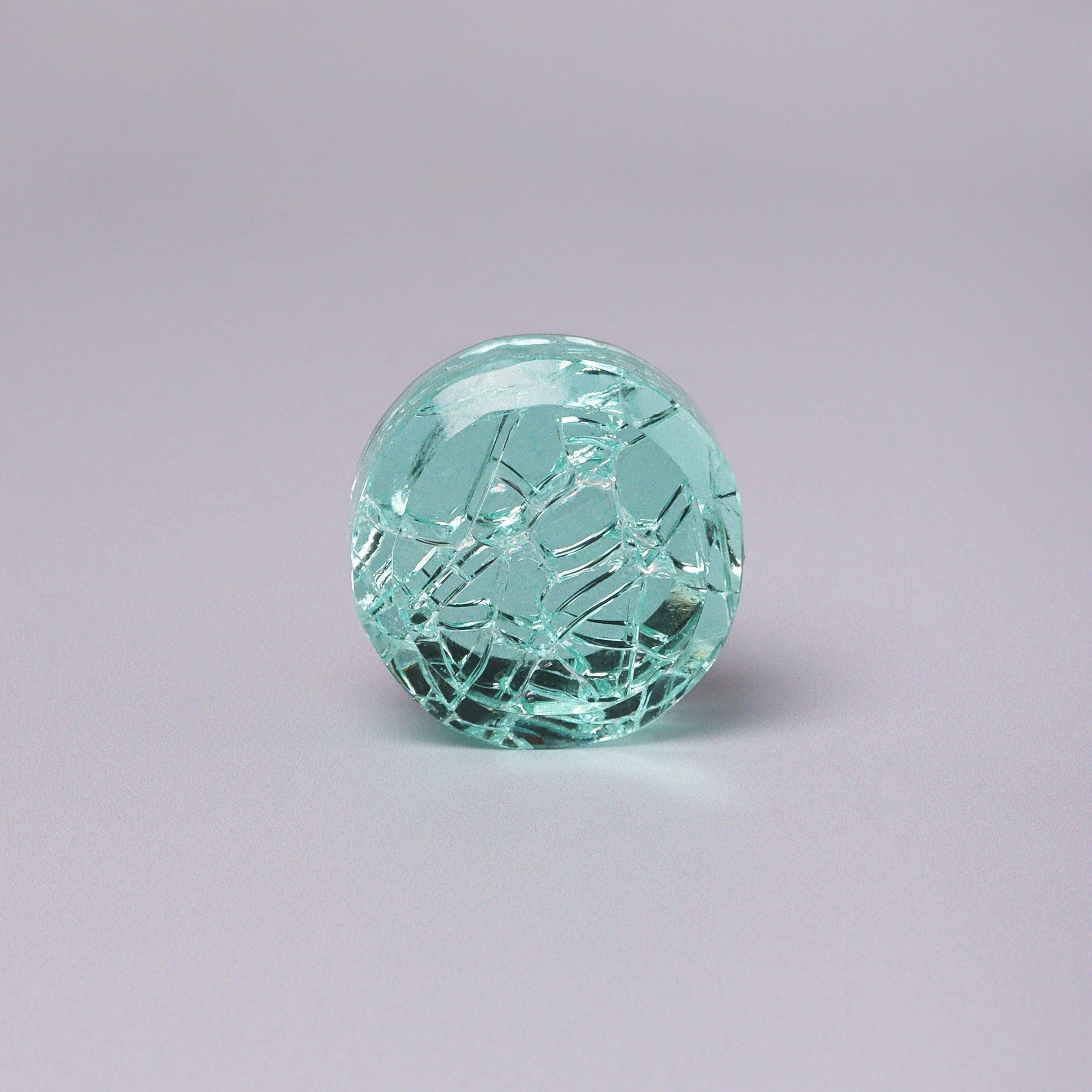 Cascadia Aurora Crystal Crackle Mirror Glass Pull Knob Light Edition - G Decor