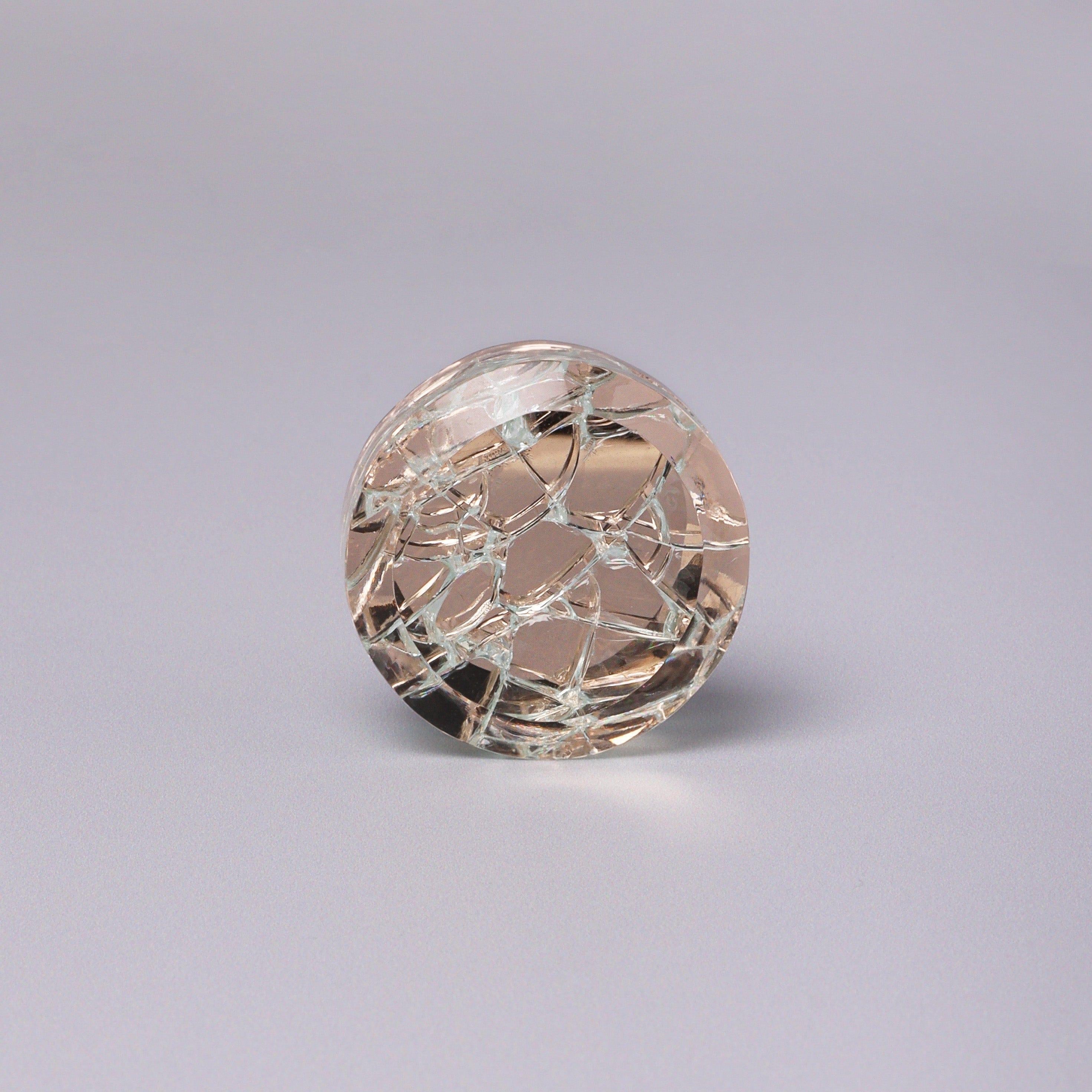 Cascadia Aurora Crystal Crackle Mirror Glass Pull Knob Light Edition - G Decor