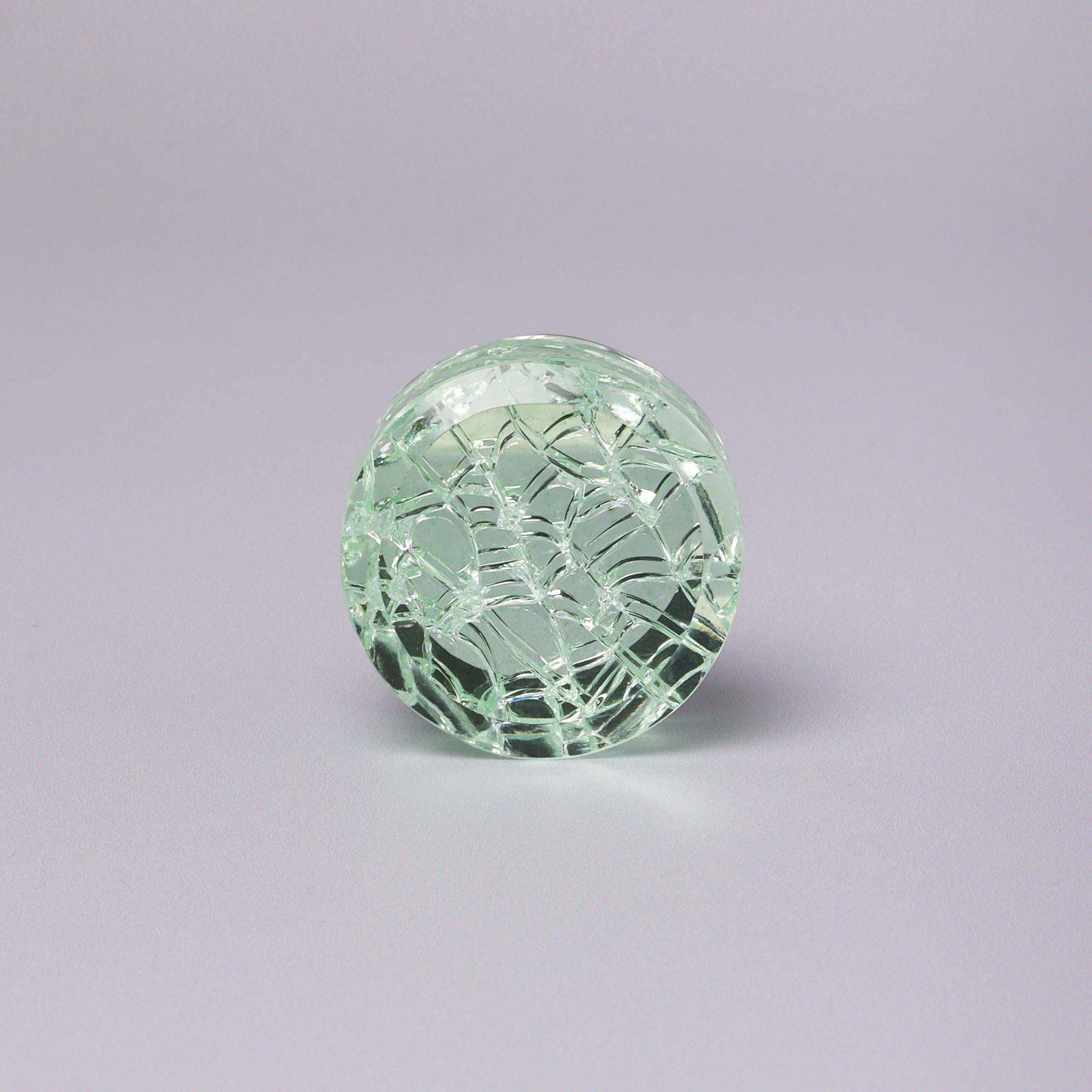 Cascadia Aurora Crystal Crackle Mirror Glass Pull Knob Light Edition - G Decor