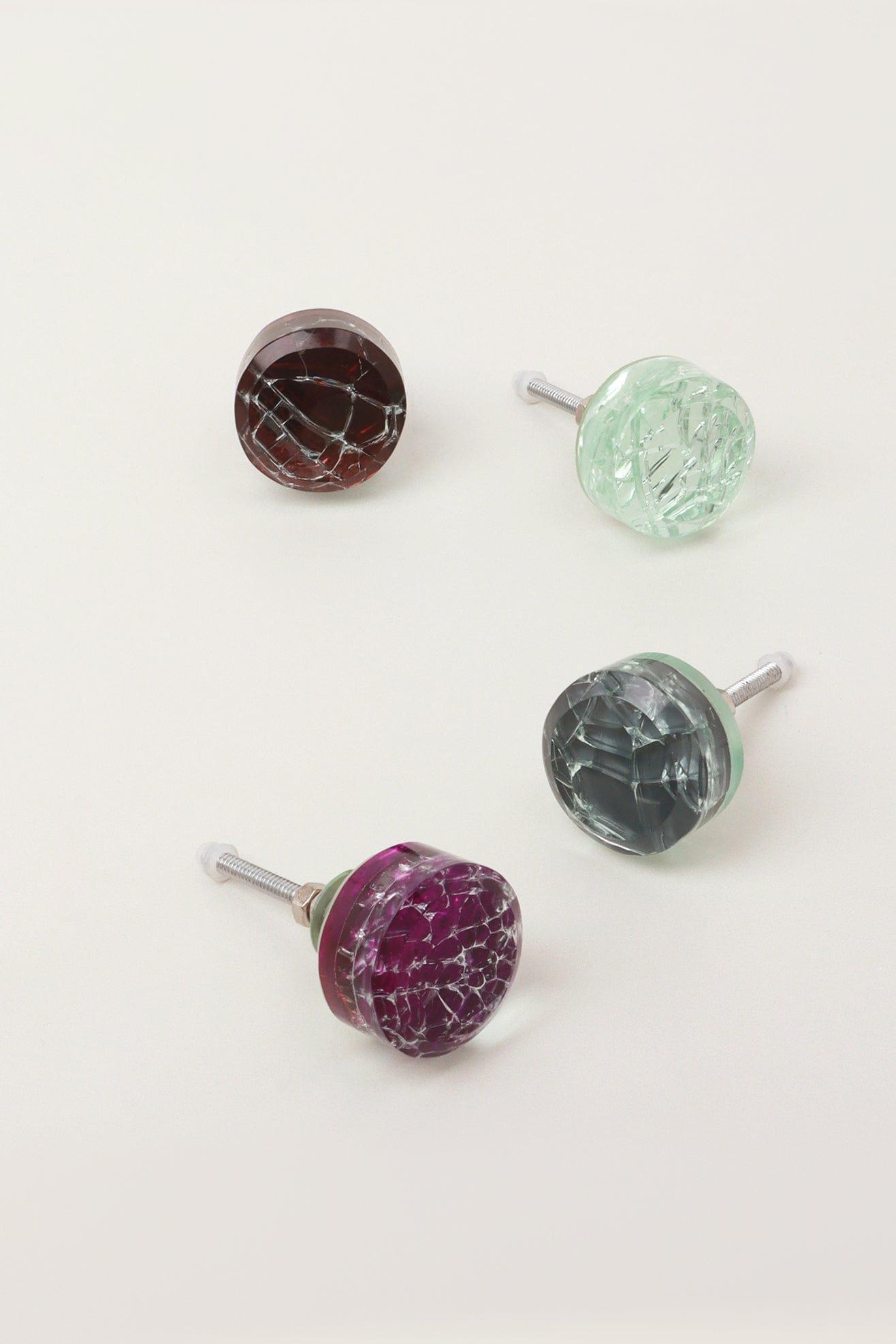 Cascadia Aurora Crystal Crackle Mirror Glass Pull Knob Shades Edition - G Decor