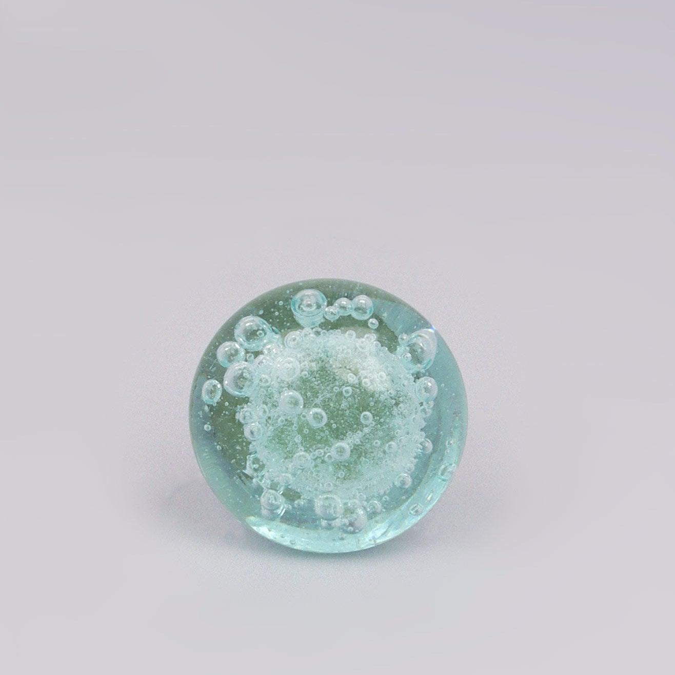 Caspian Bubbles Clear Round Glass Cabinet Pull Knob - G Decor