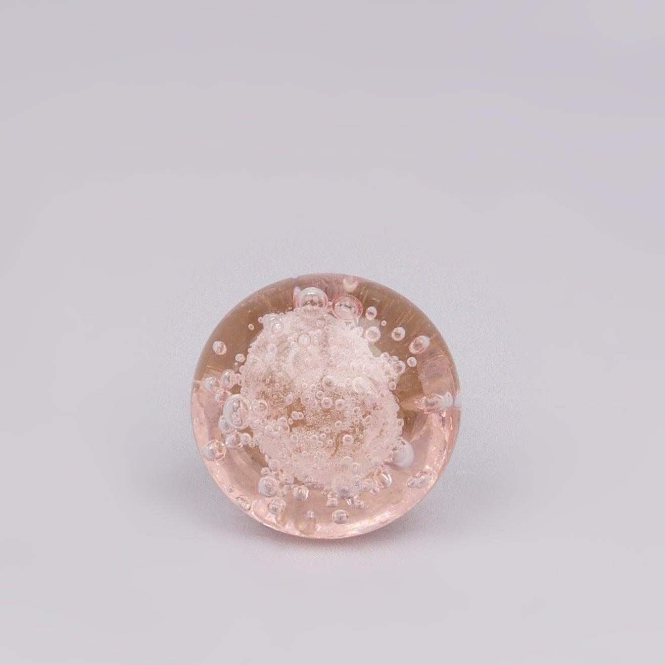 Caspian Bubbles Clear Round Glass Cabinet Pull Knob - G Decor