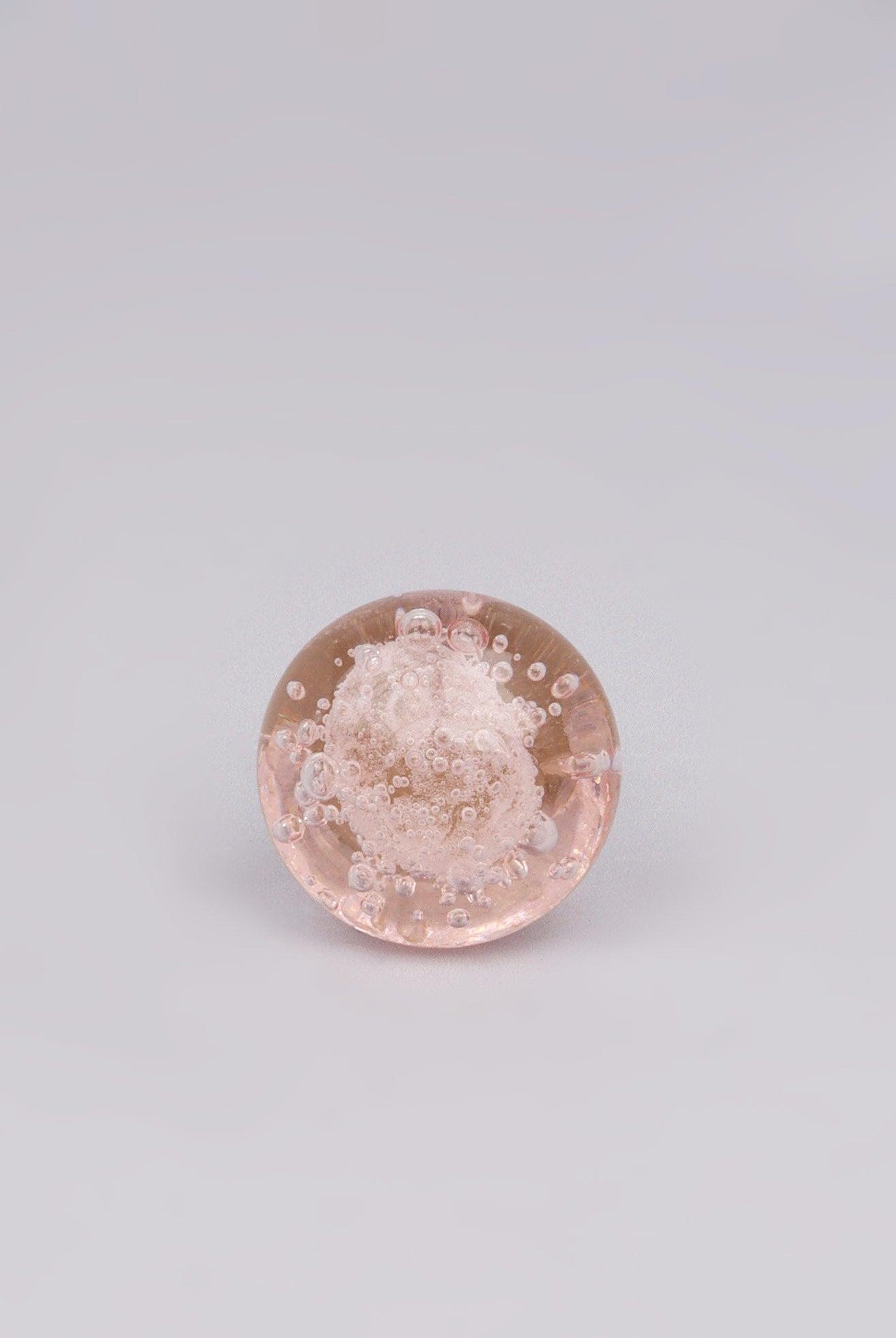Caspian Bubbles Clear Round Glass Cabinet Pull Knob - G Decor