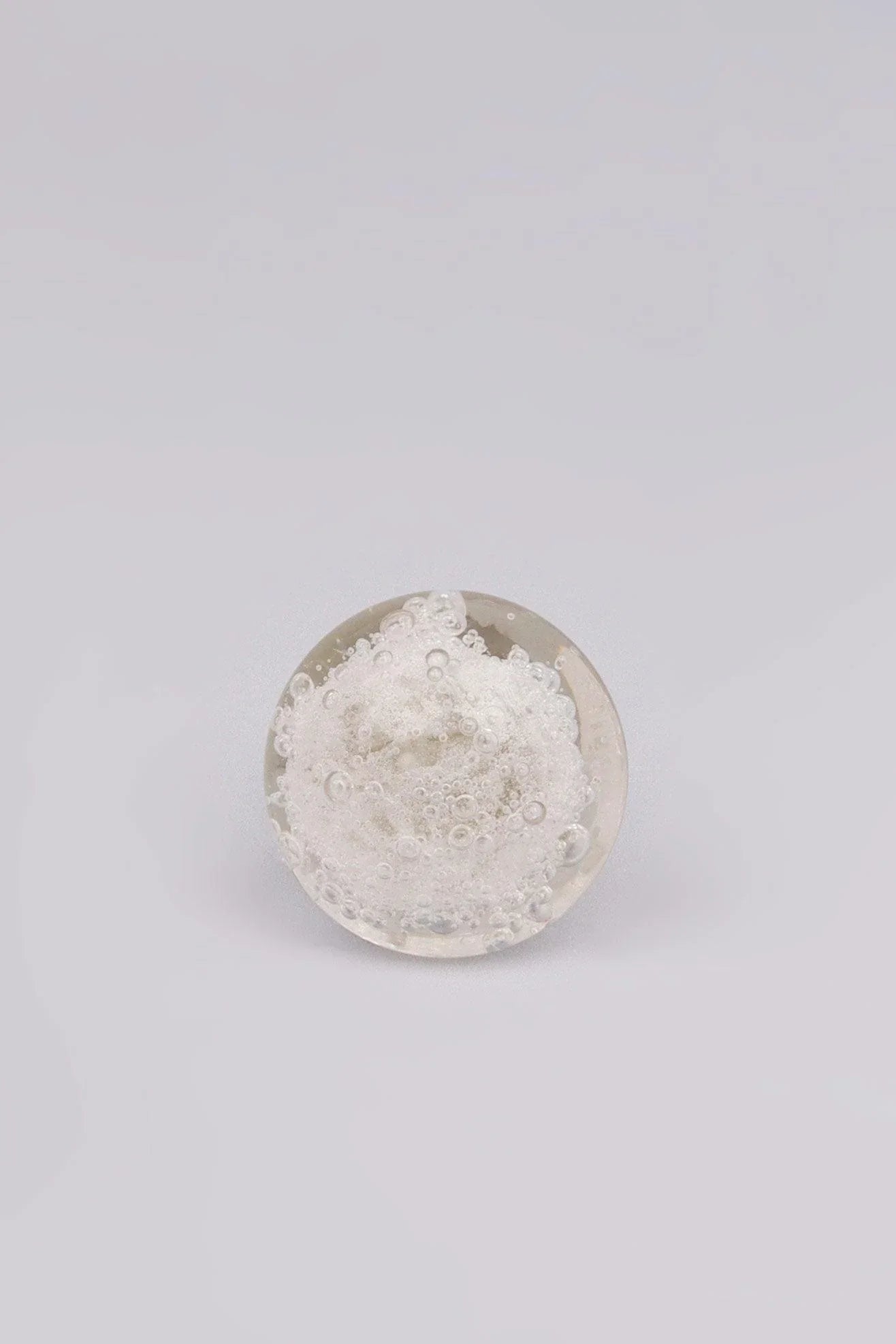 Caspian Bubbles Clear Round Glass Cabinet Knob — close-up view, G Decor
