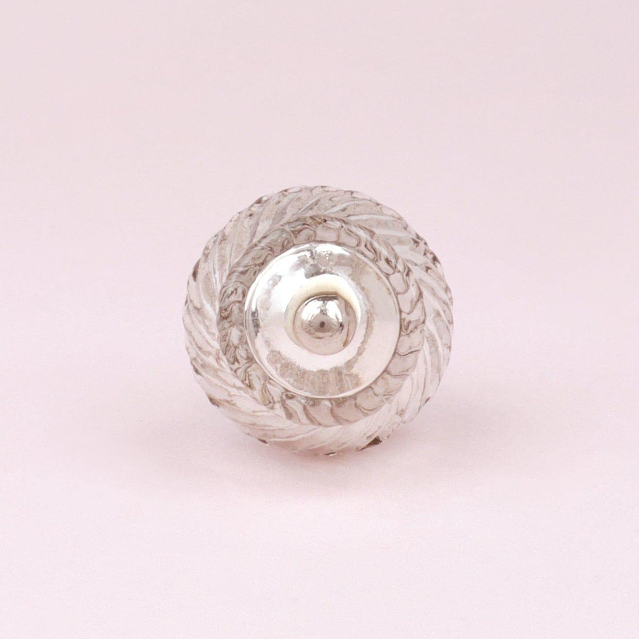 Celestia Swirl Mercury Glass Silver Chrome Door Knob Handle - G Decor