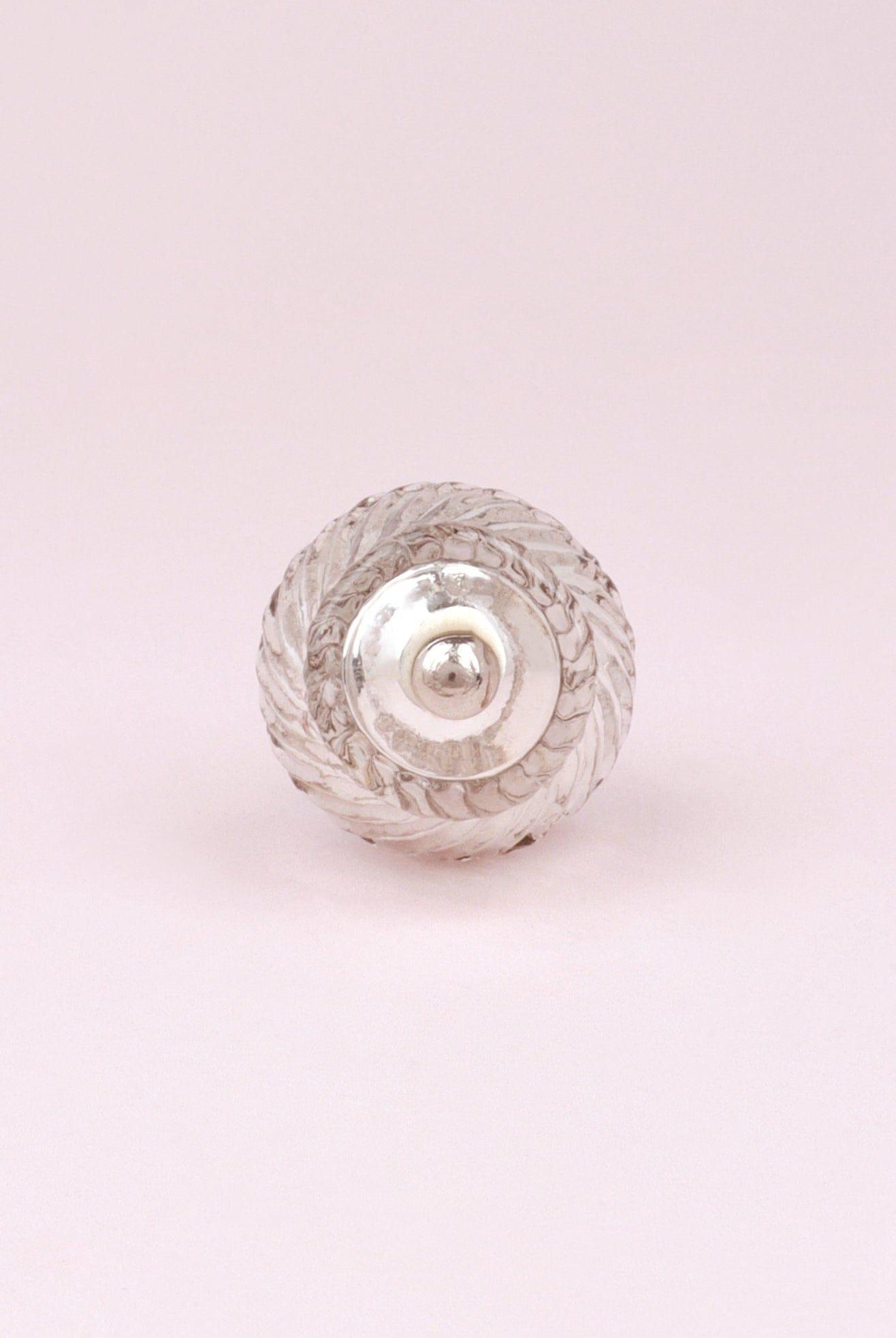 Celestia Swirl Mercury Glass Silver Chrome Door Knob Handle - G Decor