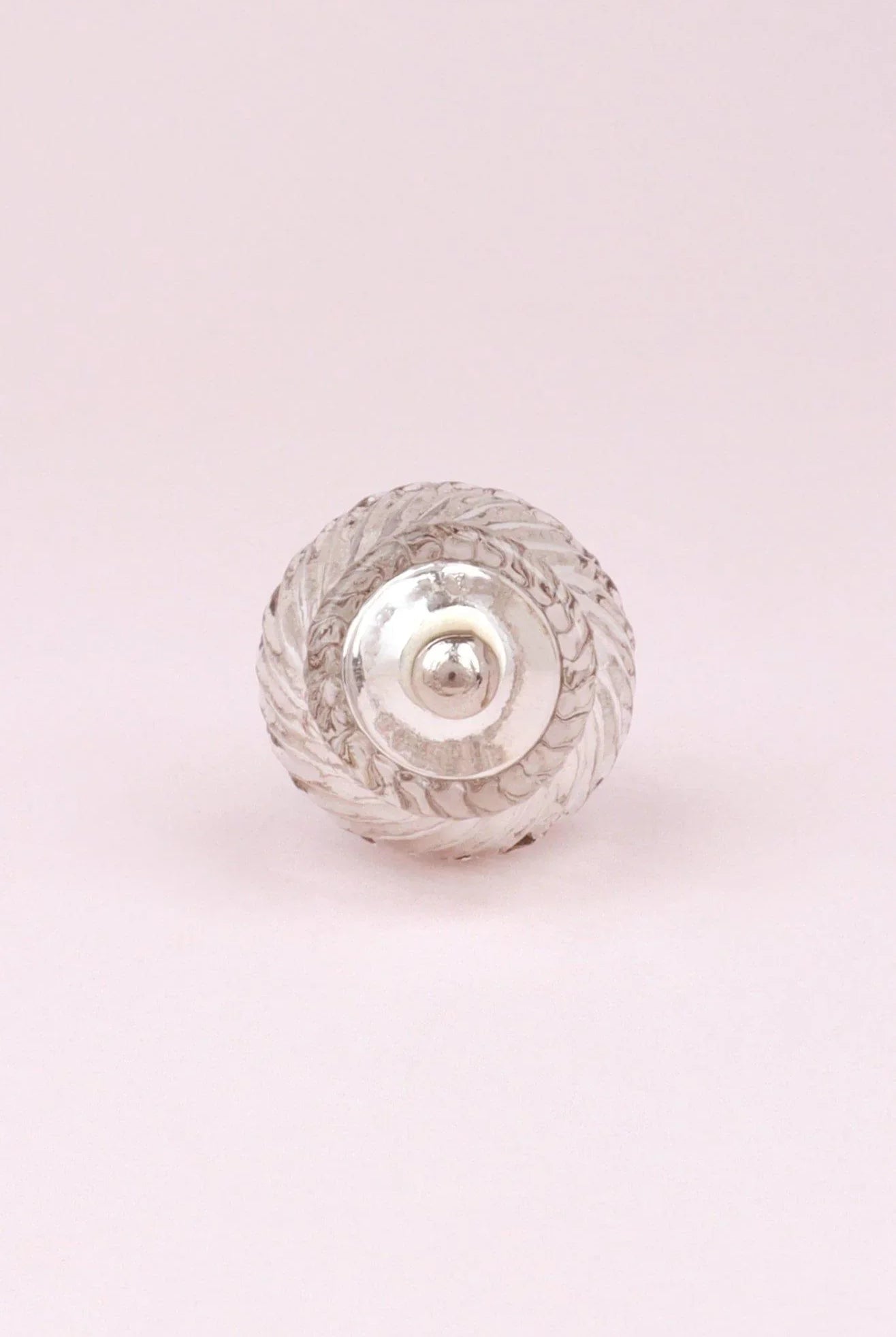 Celestia Swirl Mercury Glass Silver Chrome Door Knob Handle - G Decor