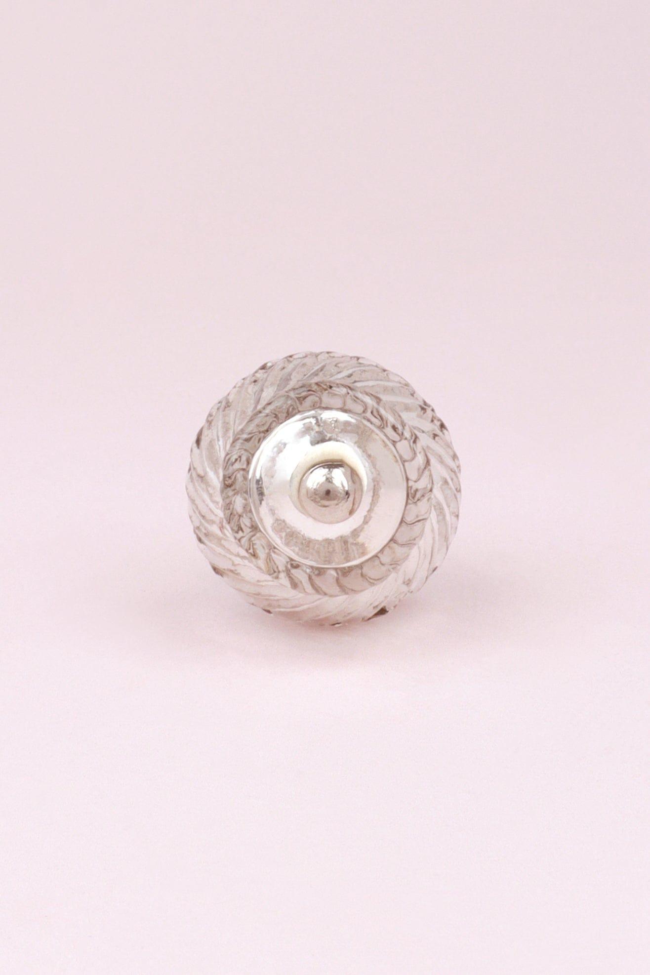 Celestia Swirl Mercury Glass Silver Chrome Door Knob Handle - G Decor