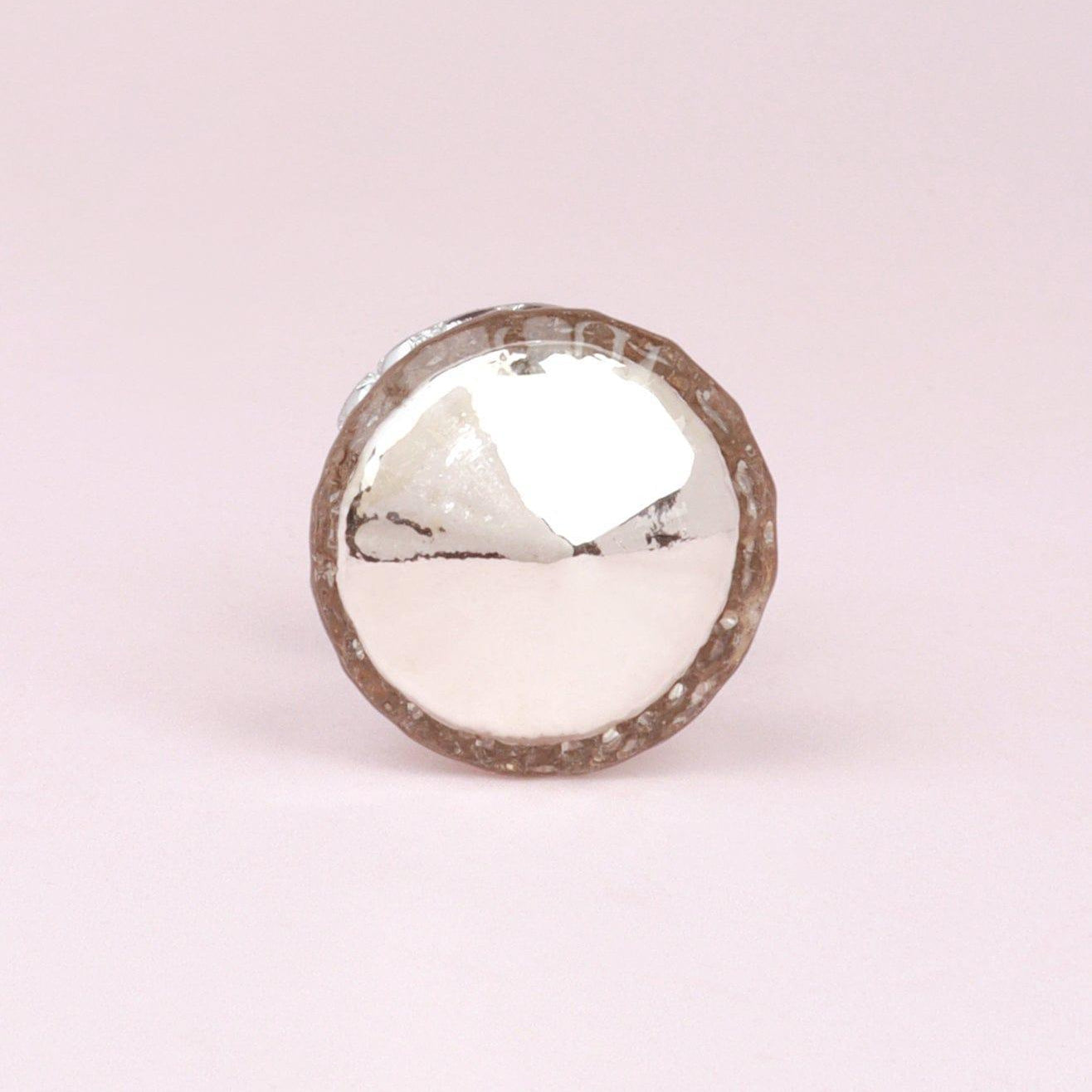 Celestia Swirl Mercury Glass Silver Chrome Door Knob Handle - G Decor