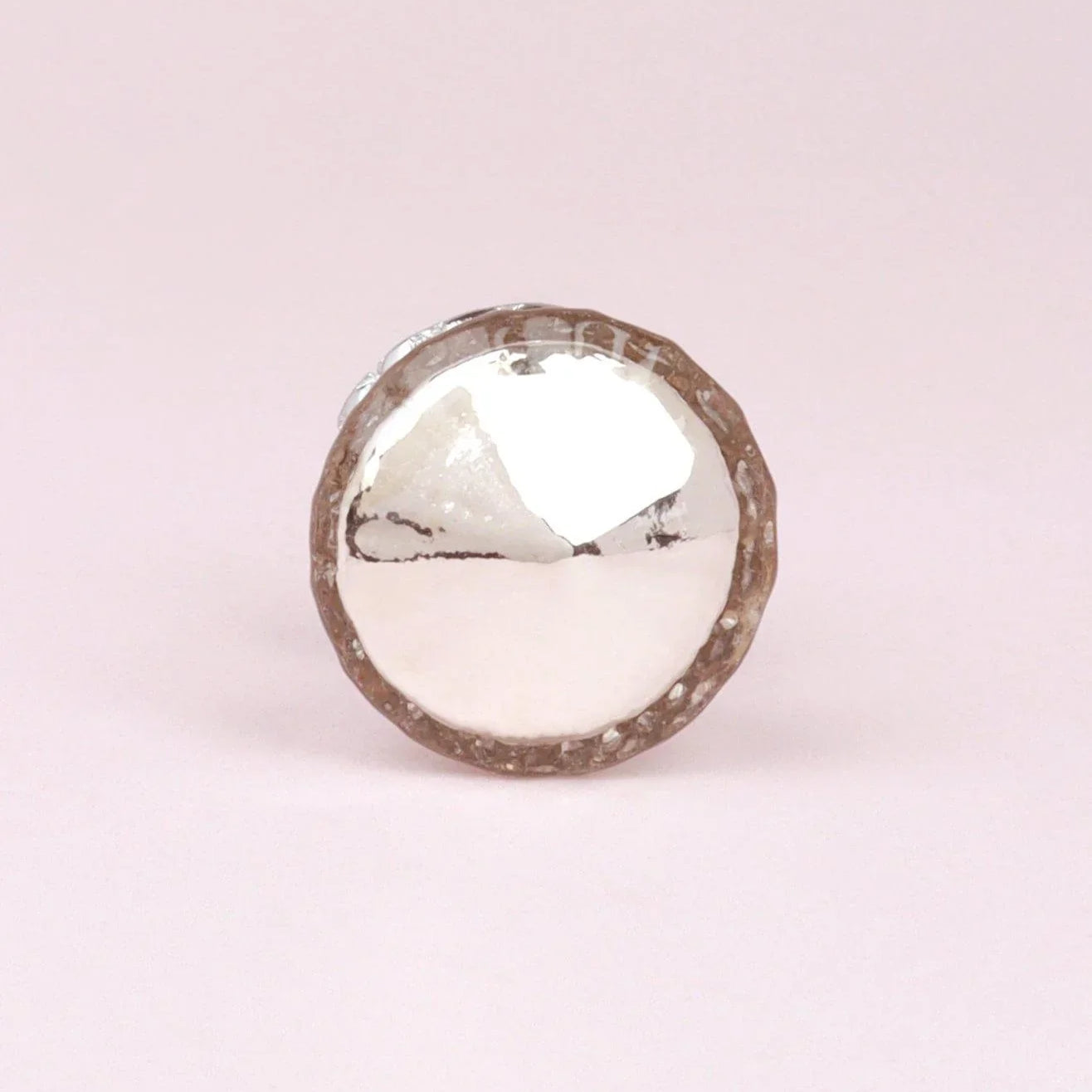 Celestia Swirl Mercury Glass Silver Chrome Door Knob Handle - G Decor