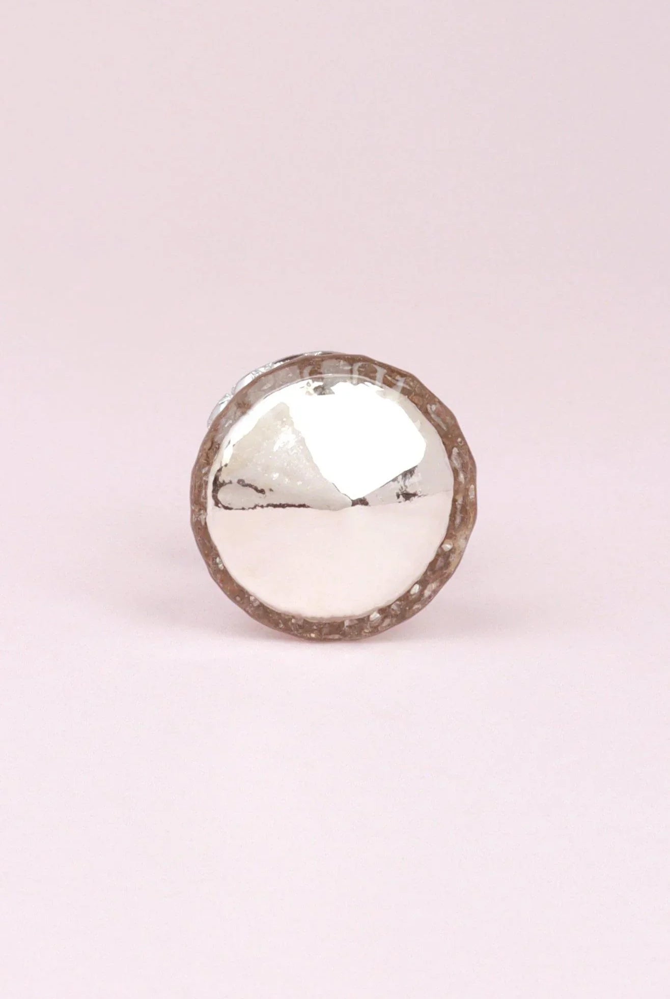 Celestia Swirl Mercury Glass Silver Chrome Door Knob Handle - G Decor