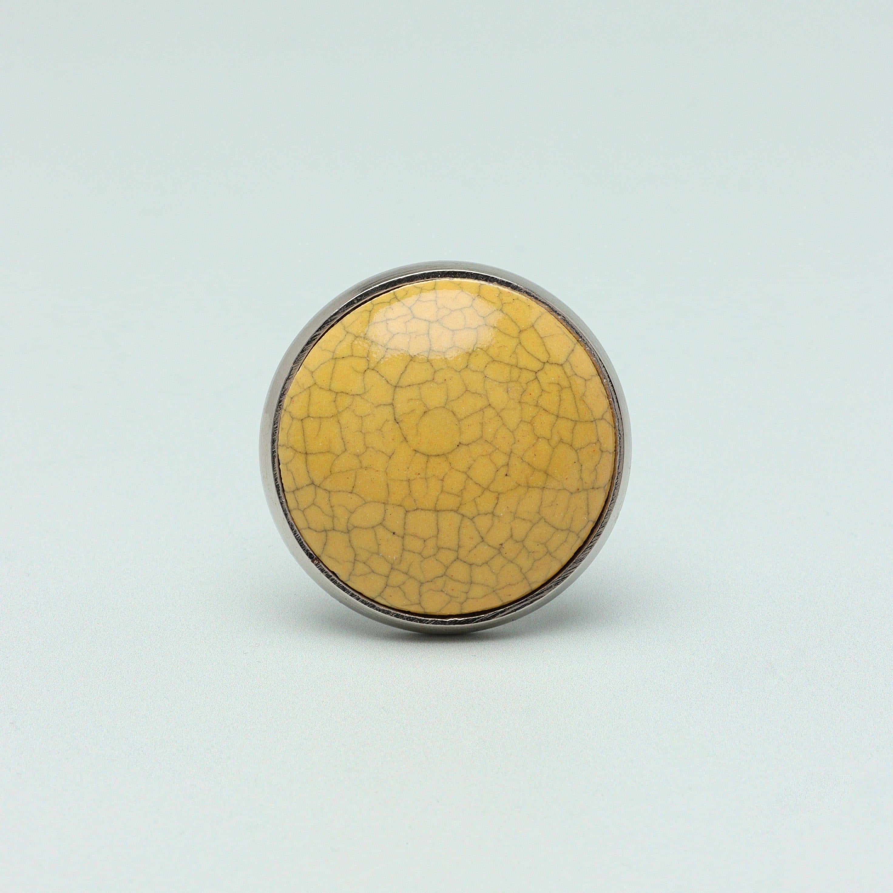 Charming Crackle Colour Glazed Door Knobs with Chrome Base - G Decor