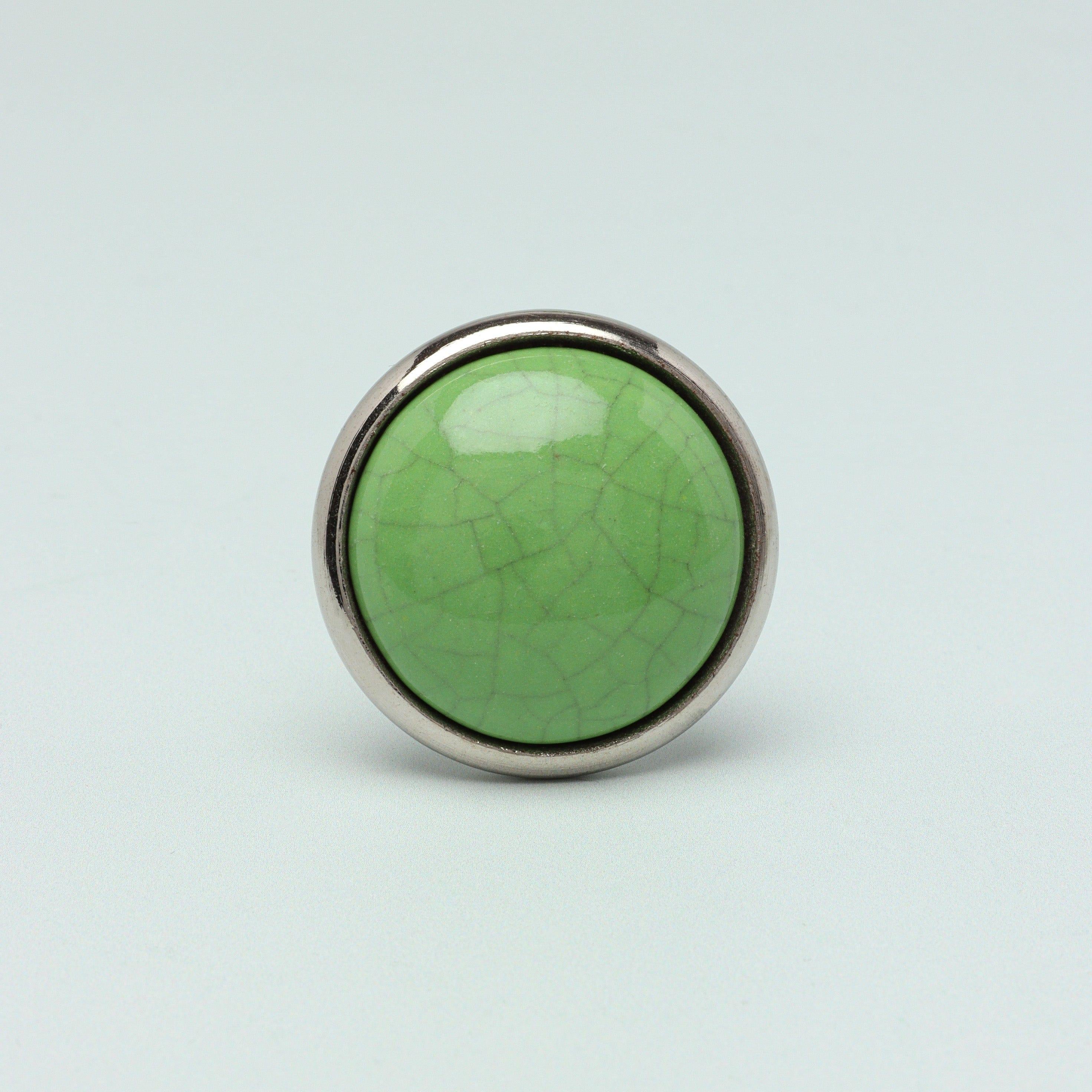 Charming Crackle Colour Glazed Door Knobs with Chrome Base - G Decor