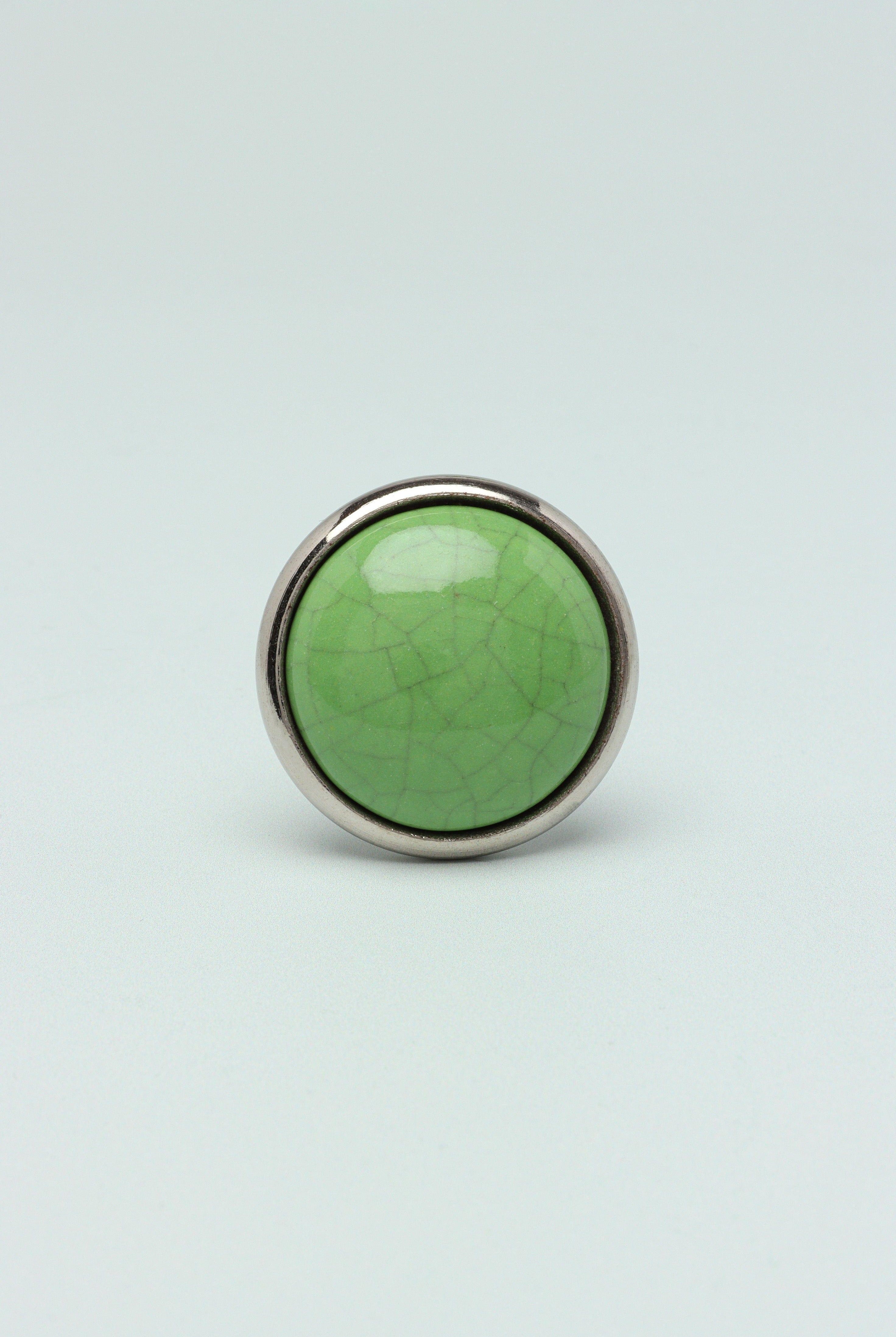 Charming Crackle Colour Glazed Door Knobs with Chrome Base - G Decor