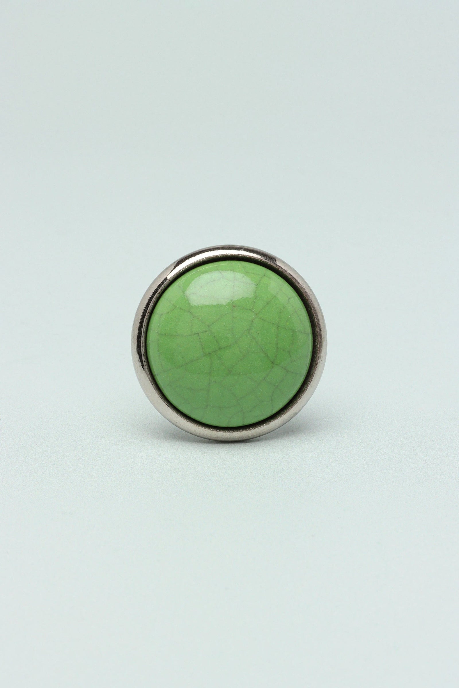 Charming Colour Crackle Ceramic Cabinet Knob with Chrome Base — lifestyle view, G Decor