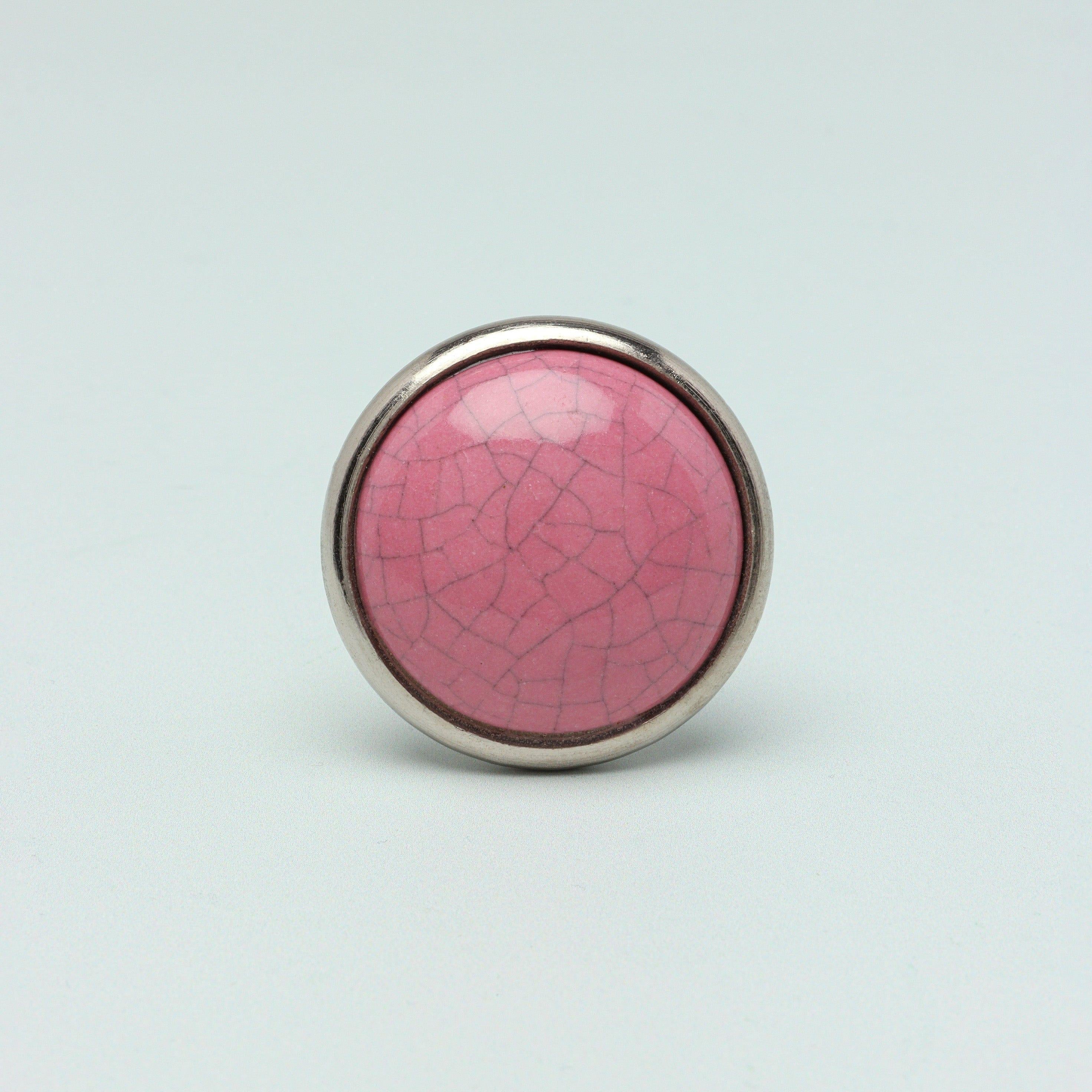 Charming Crackle Colour Glazed Door Knobs with Chrome Base - G Decor