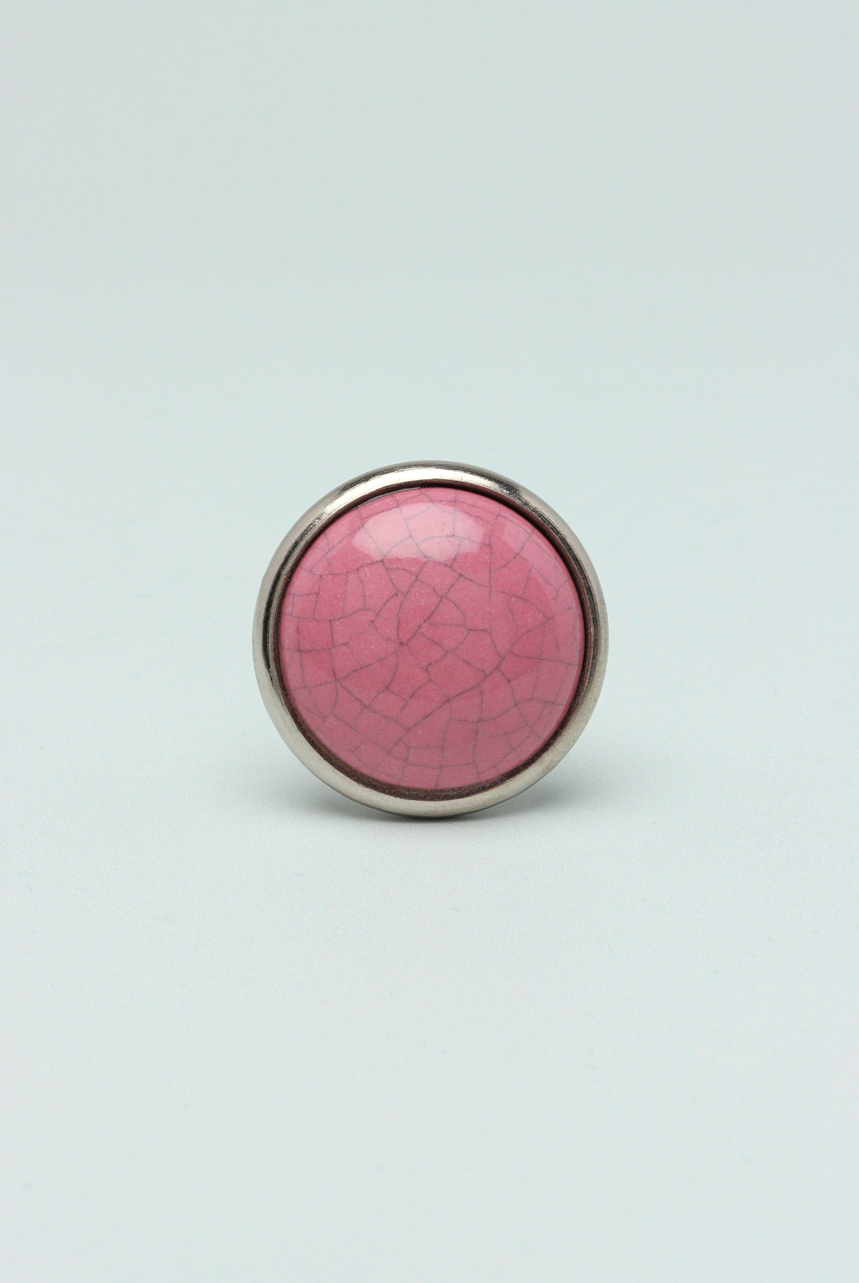 Charming Crackle Colour Glazed Door Knobs with Chrome Base - G Decor