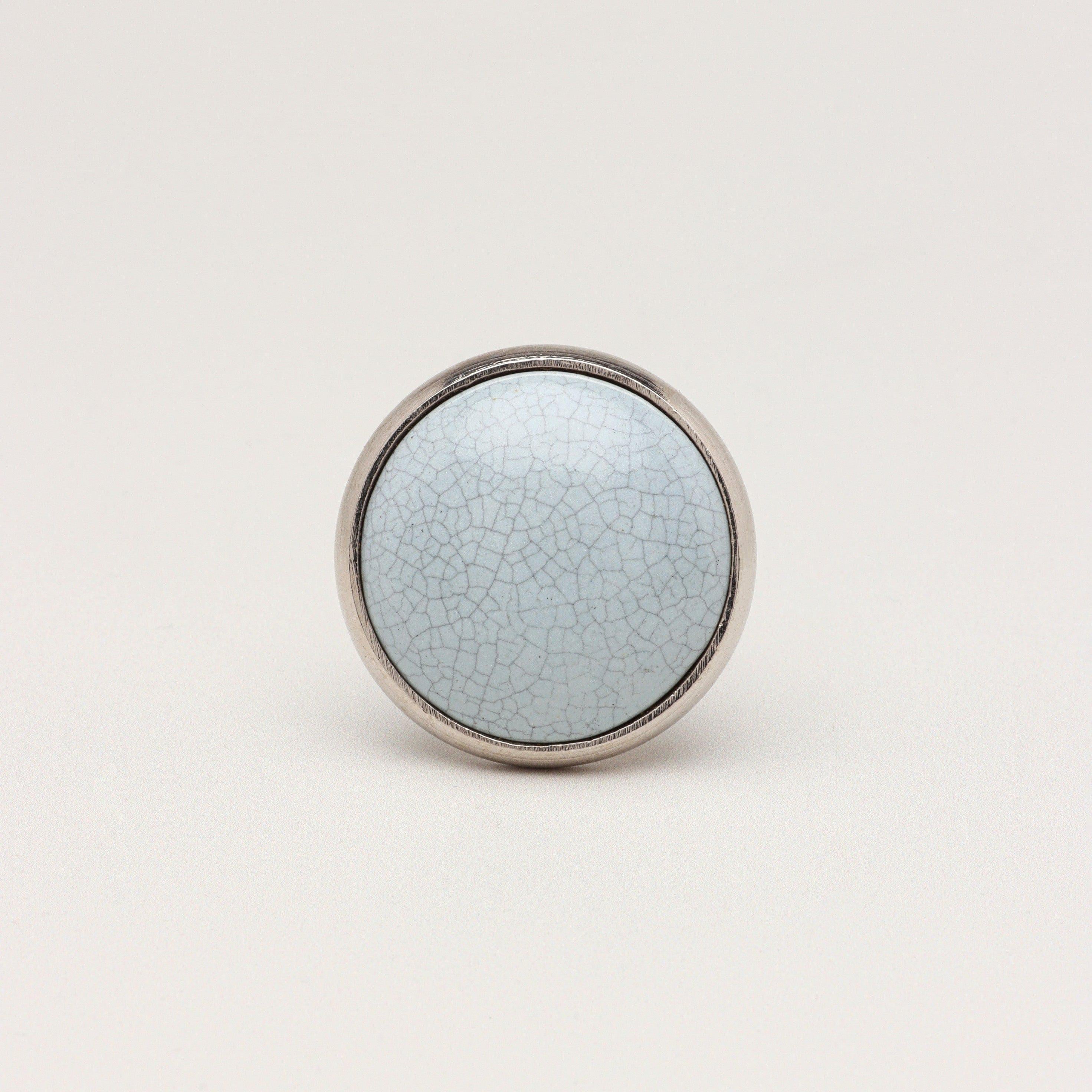 Charming Crackle Glazed Door Knobs with Chrome Base - G Decor