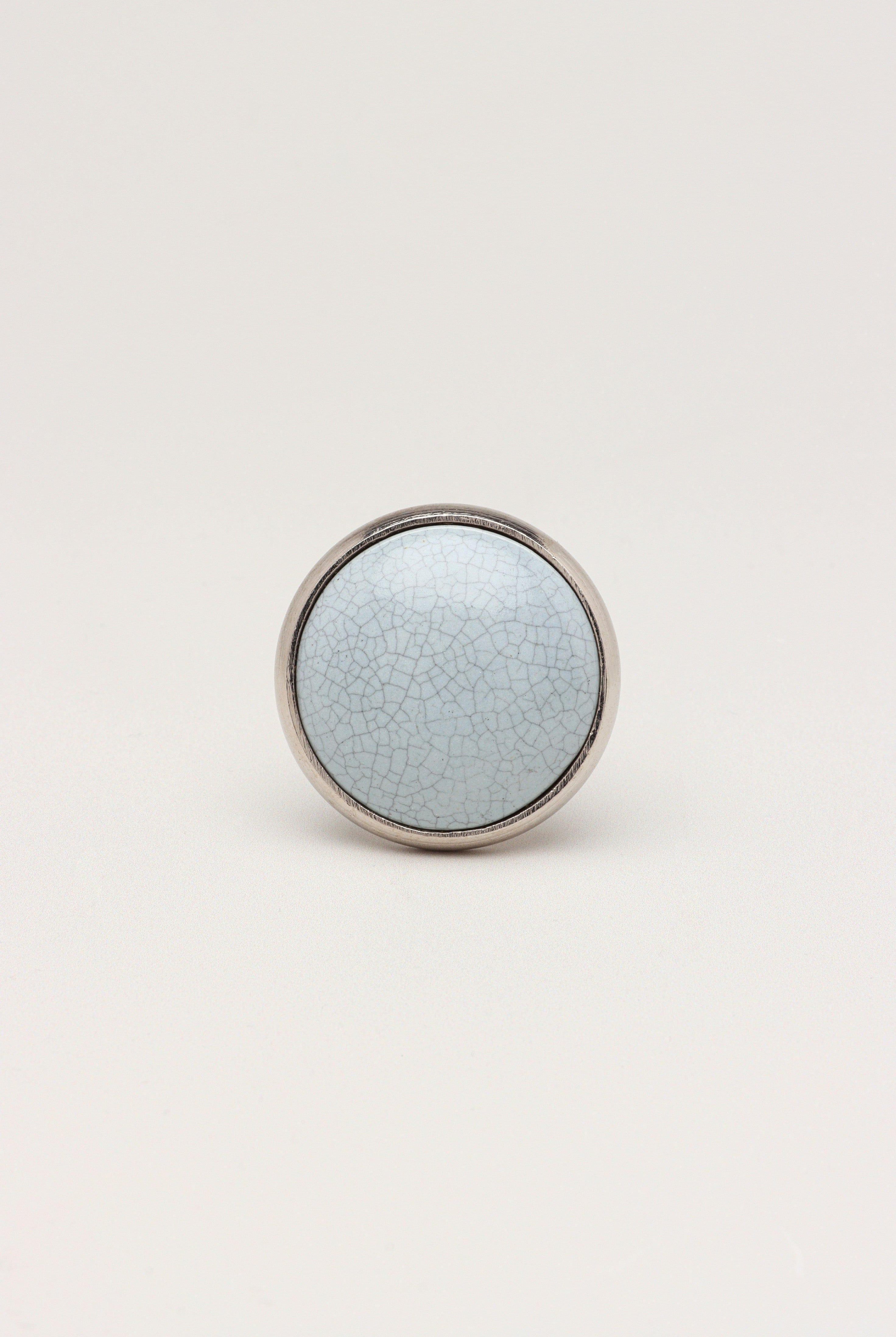 Charming Crackle Glazed Door Knobs with Chrome Base - G Decor