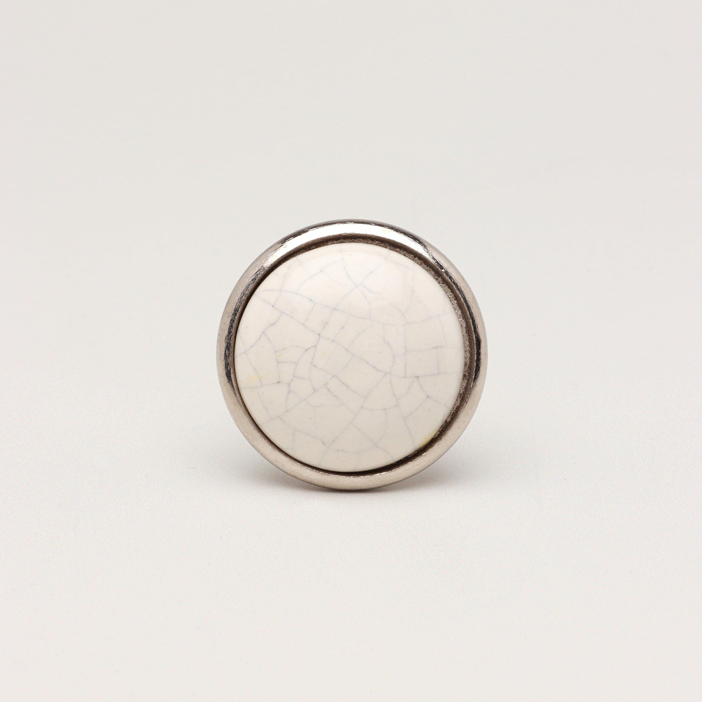 Charming Crackle Glazed Door Knobs with Chrome Base - G Decor