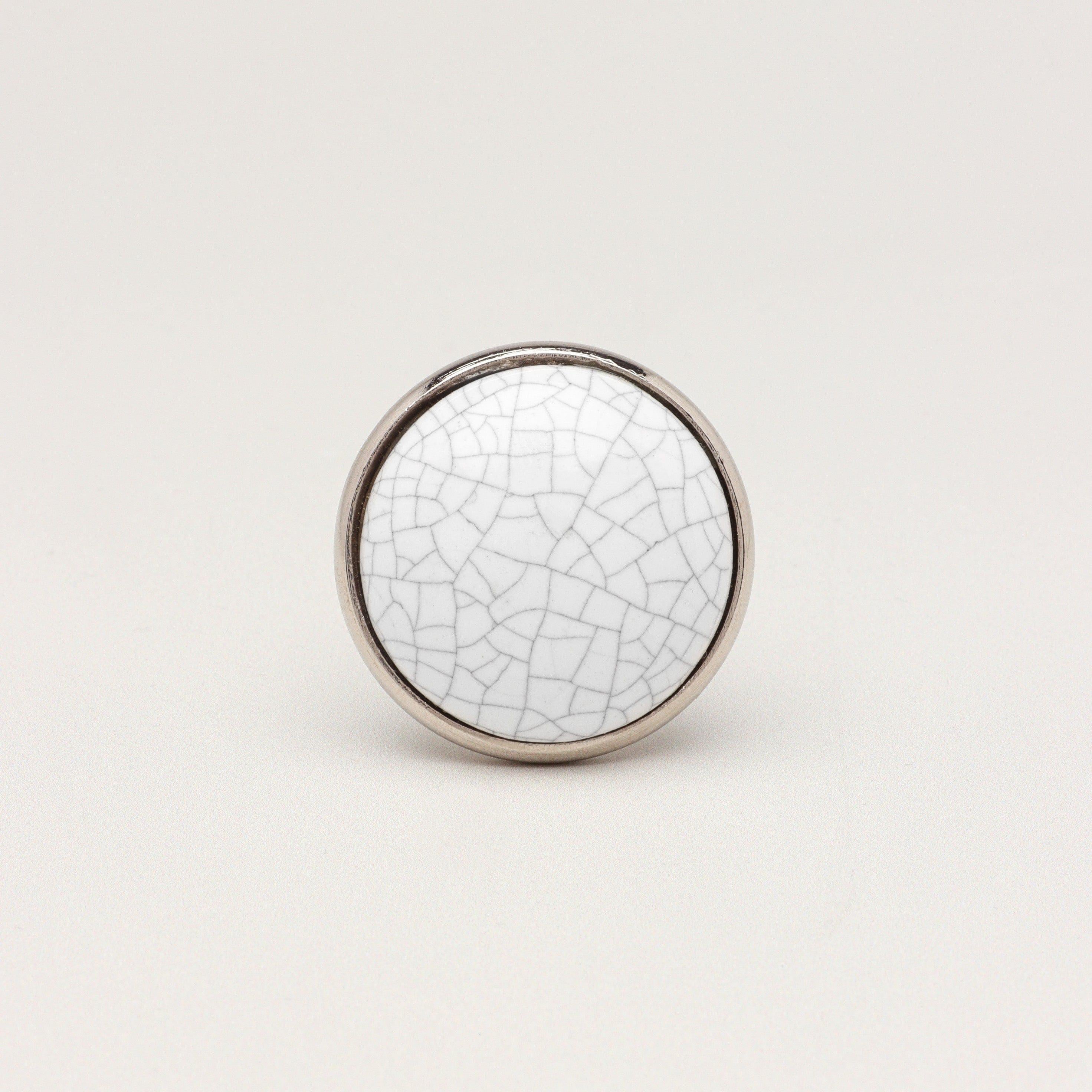 Charming Crackle Glazed Door Knobs with Chrome Base - G Decor