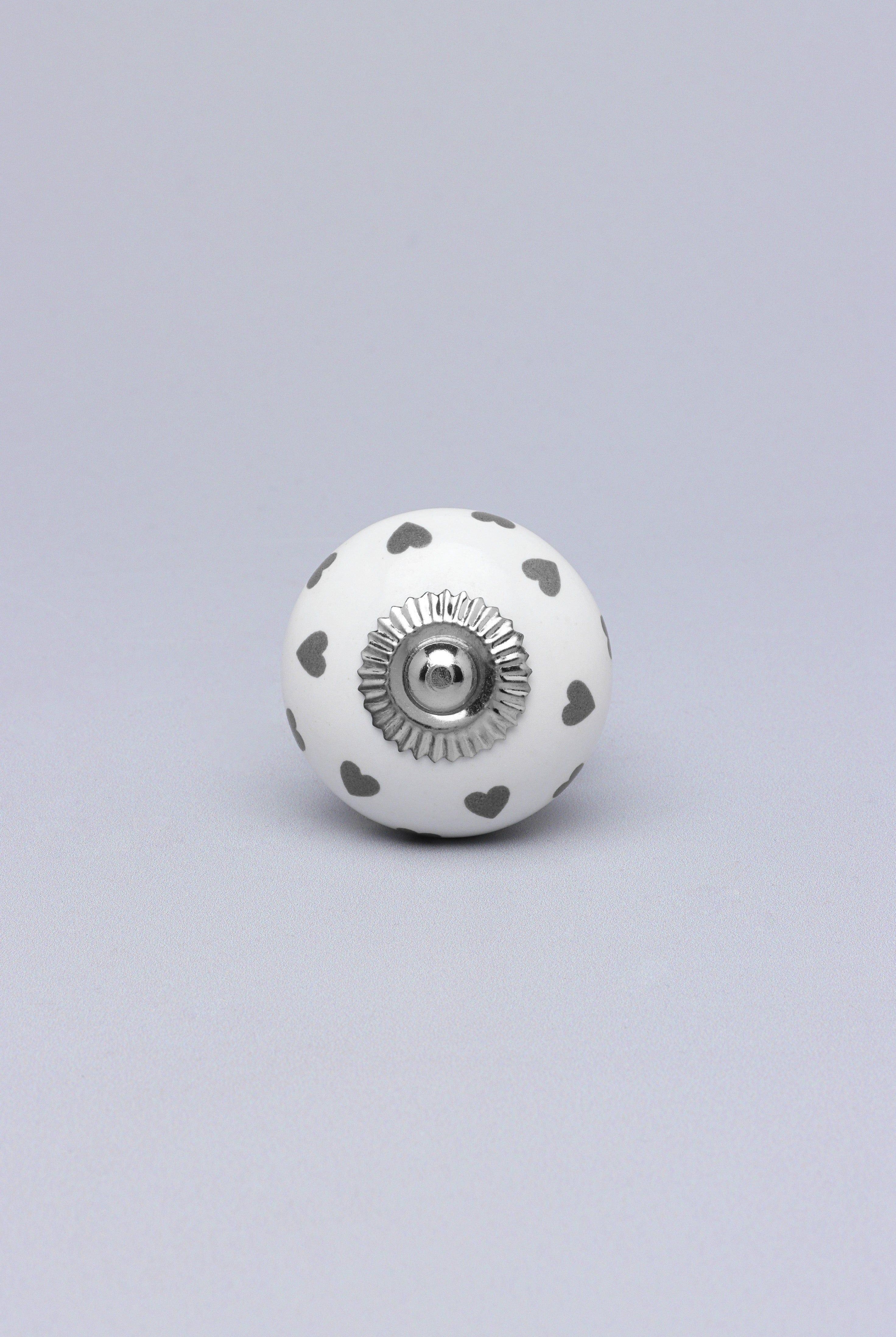 Charming Polka Heart Ceramic Door Knob - G Decor