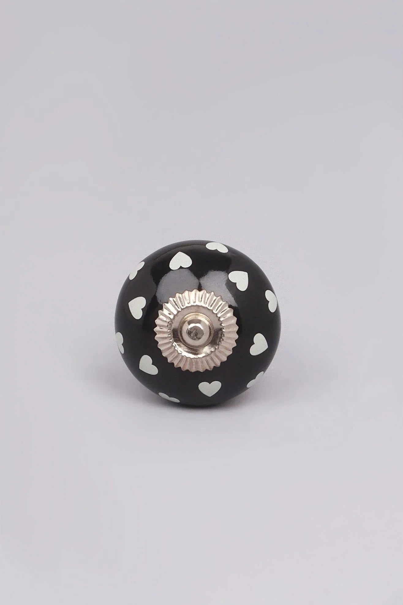 Bold Polka Hearts Ceramic Cabinet Knob — alternate view, G Decor