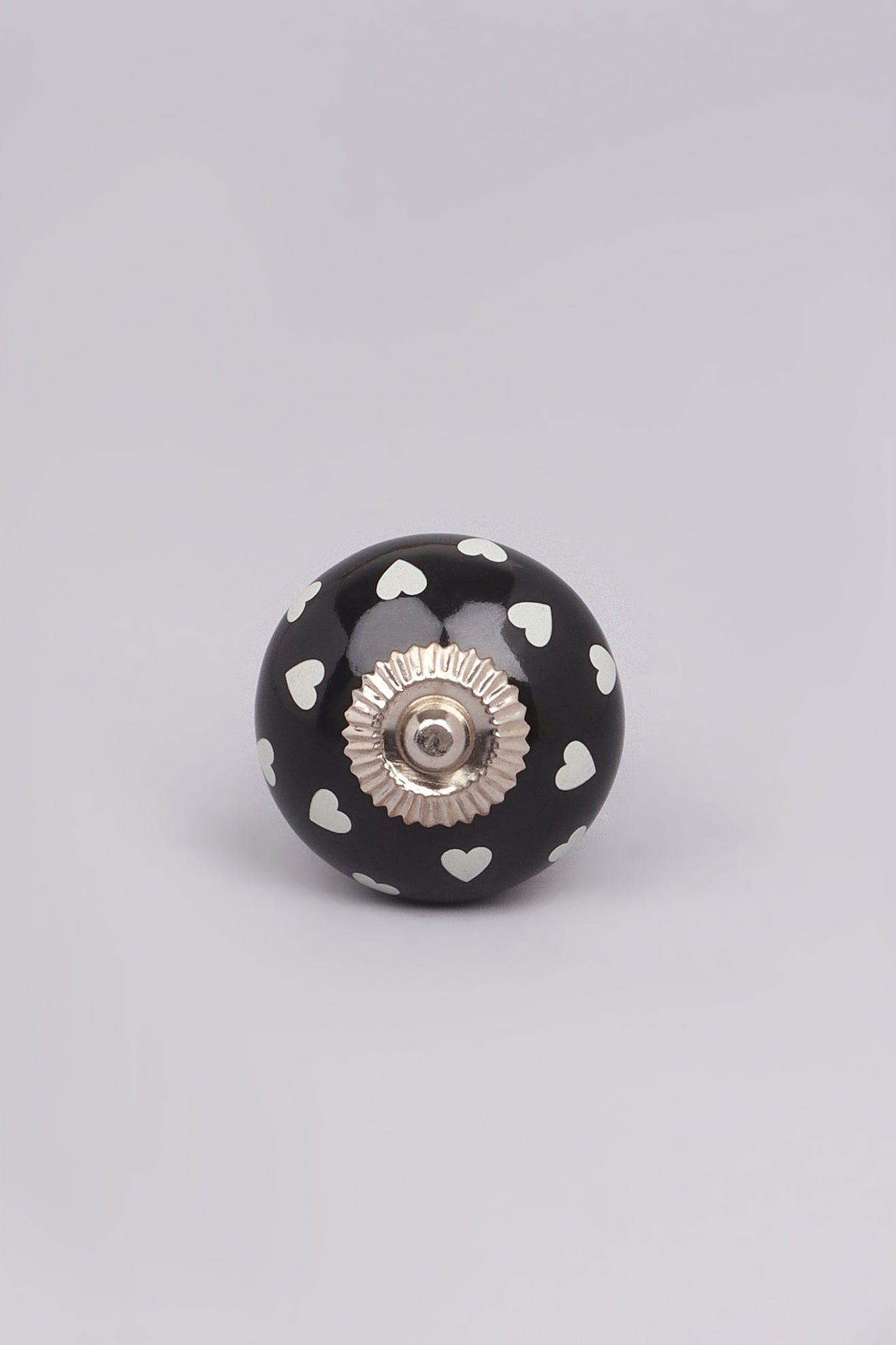 Coloured Bold Polka Hearts Ceramic Door Knobs - G Decor
