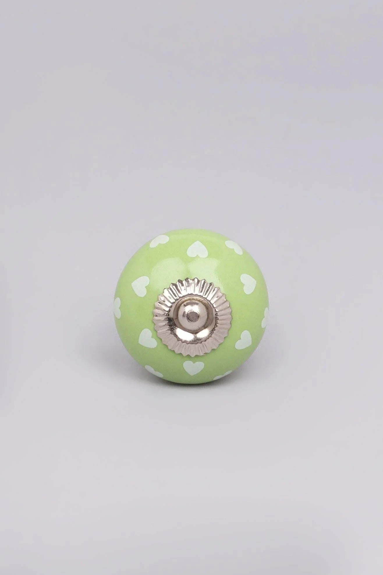 Bold Polka Hearts Ceramic Cabinet Knob — lifestyle view, G Decor
