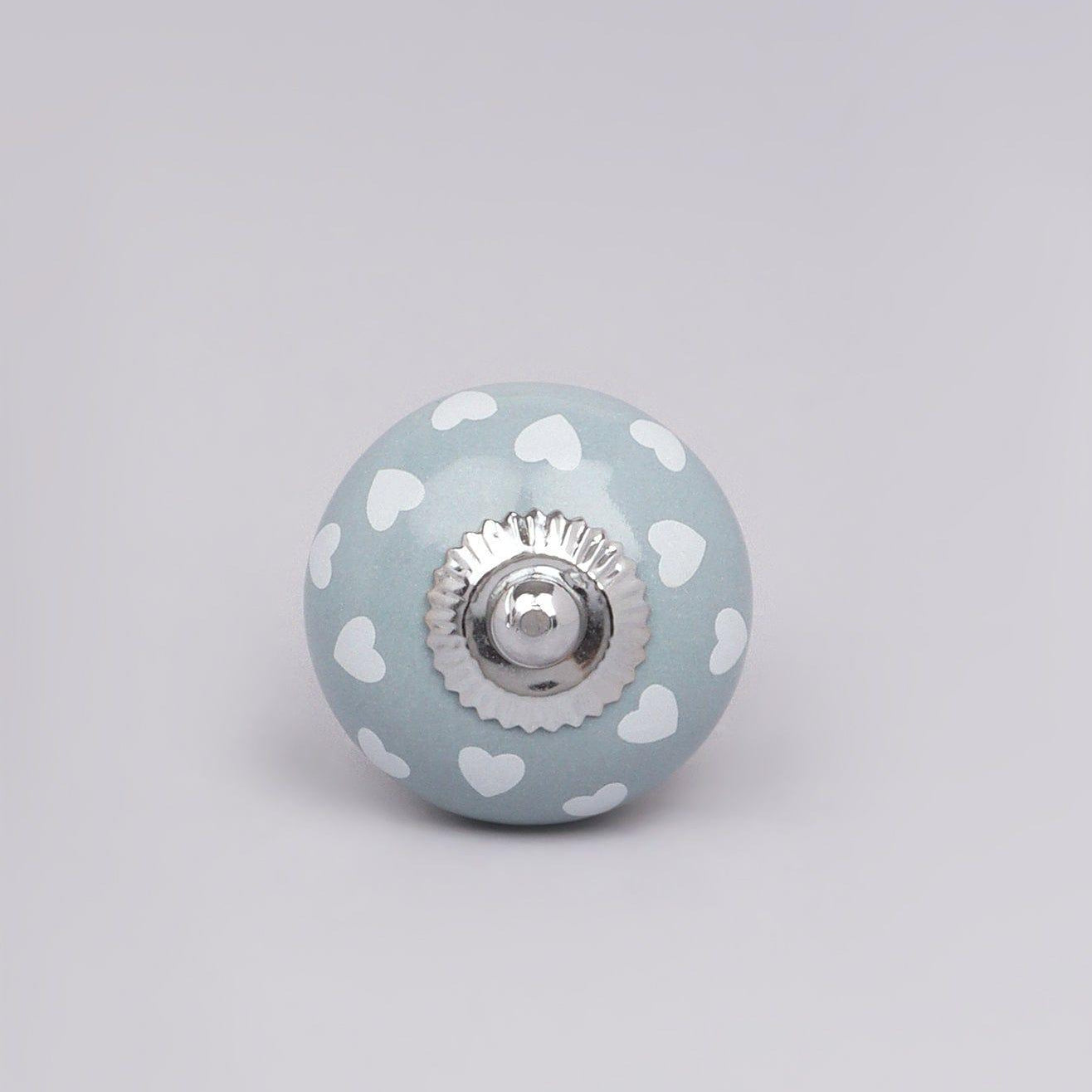 Coloured Pastel Polka Hearts Ceramic Door Knobs - G Decor
