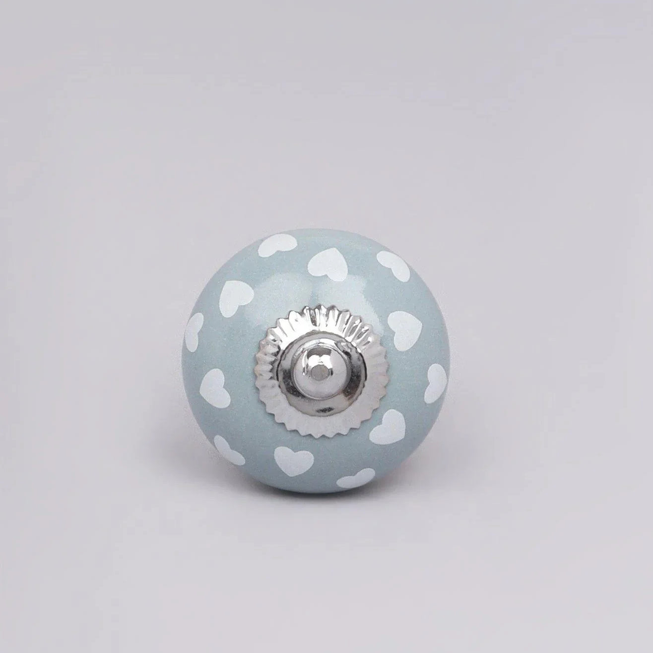 Coloured Pastel Polka Hearts Ceramic Door Knobs - G Decor