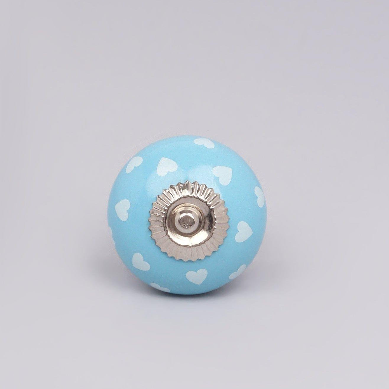 Coloured Pastel Polka Hearts Ceramic Door Knobs - G Decor