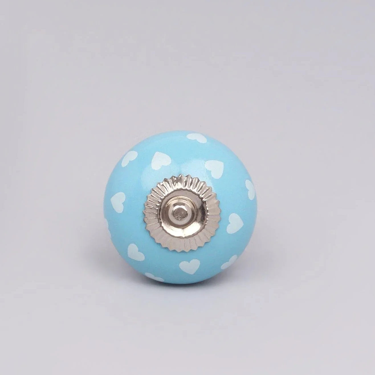 Coloured Pastel Polka Hearts Ceramic Door Knobs - G Decor