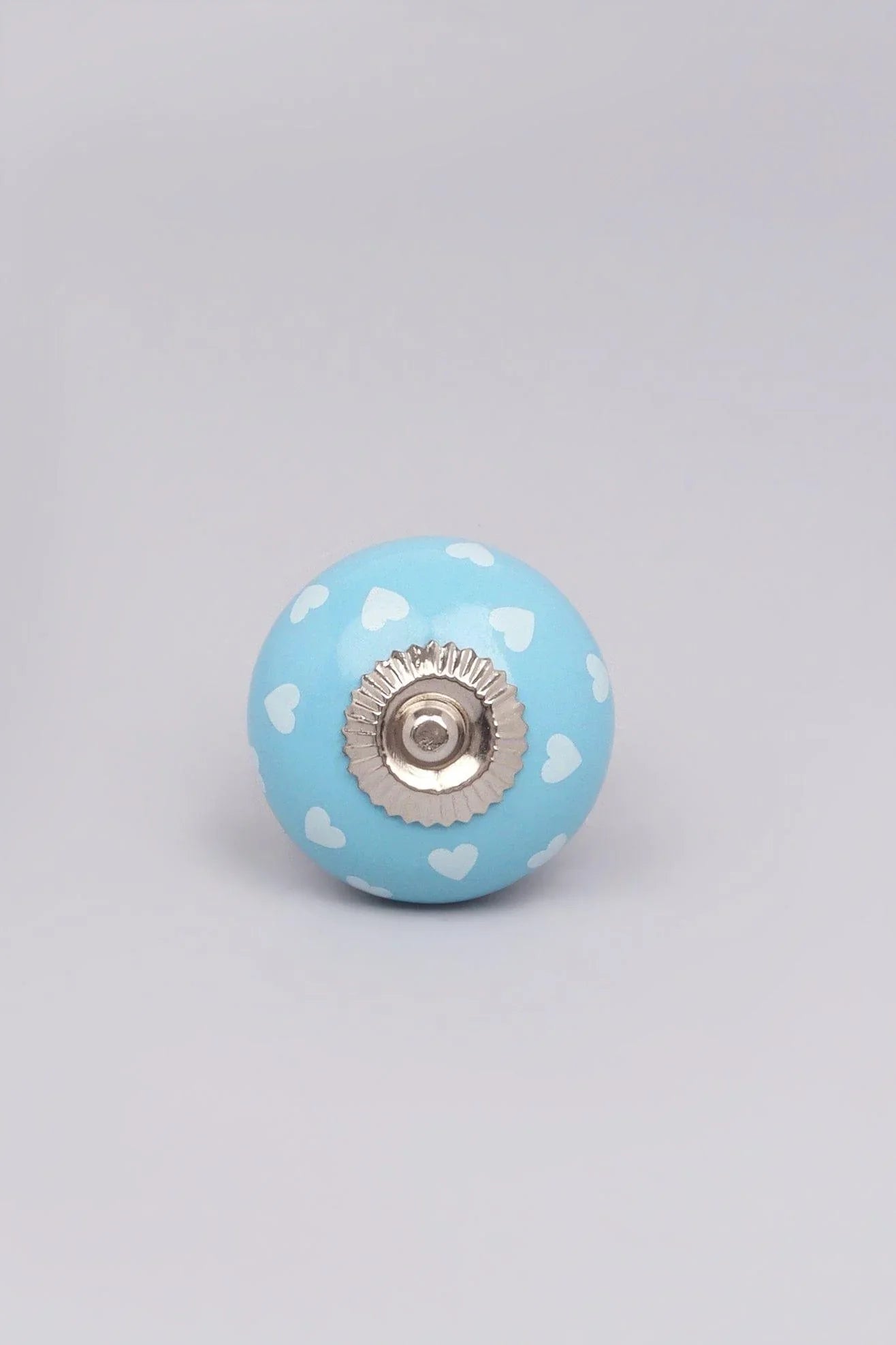Pastel Polka Hearts Ceramic Cabinet Knob — alternate view, G Decor