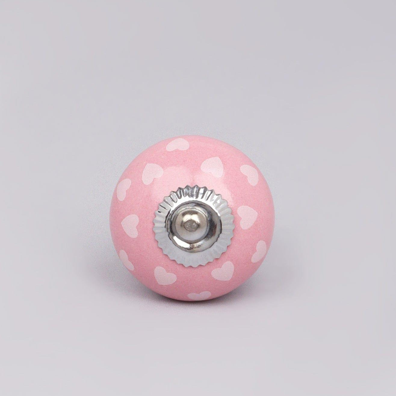 Coloured Pastel Polka Hearts Ceramic Door Knobs - G Decor