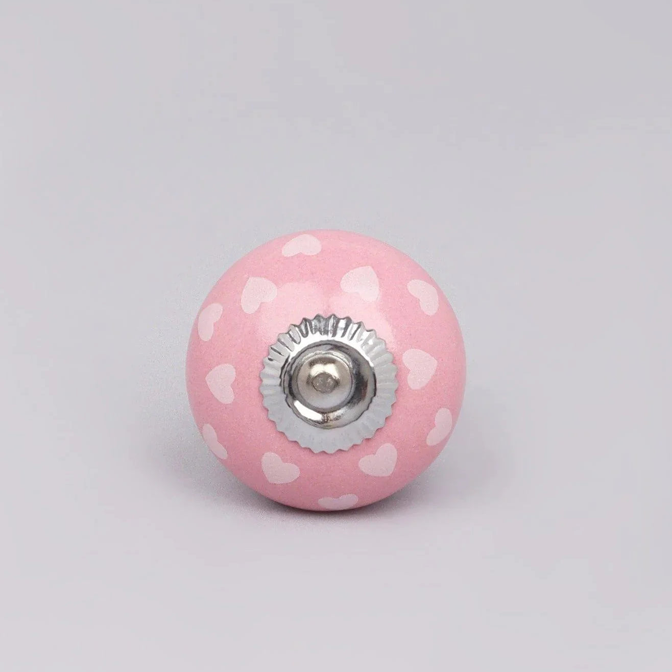 Coloured Pastel Polka Hearts Ceramic Door Knobs - G Decor