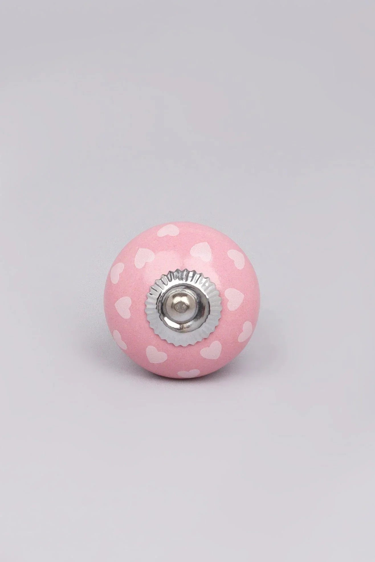 Pastel Polka Hearts Ceramic Cabinet Knob — lifestyle view, G Decor