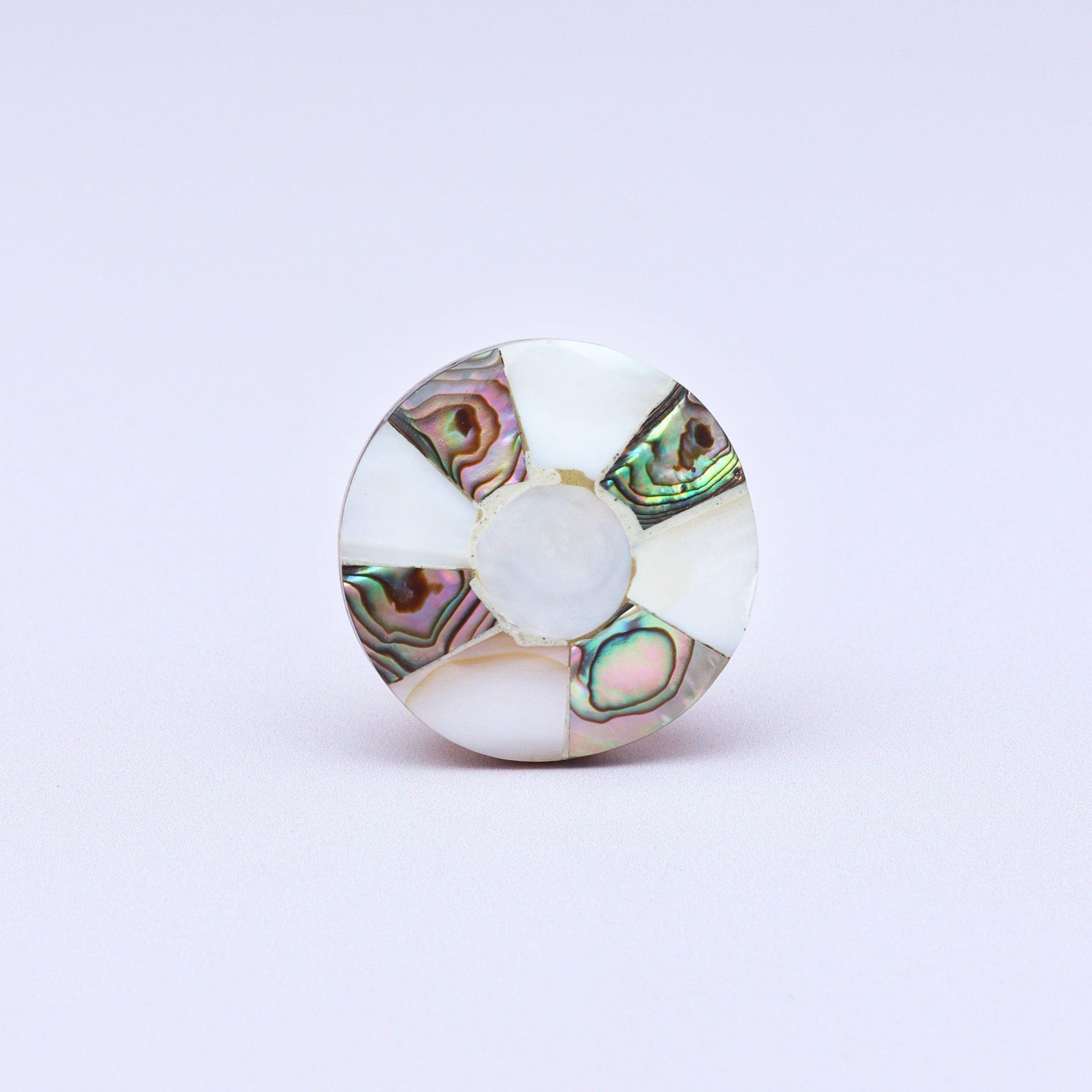 Cordelia Handcrafted Mother Of Pearl With Brass Gold Finish Pull Door Knob - G Decor