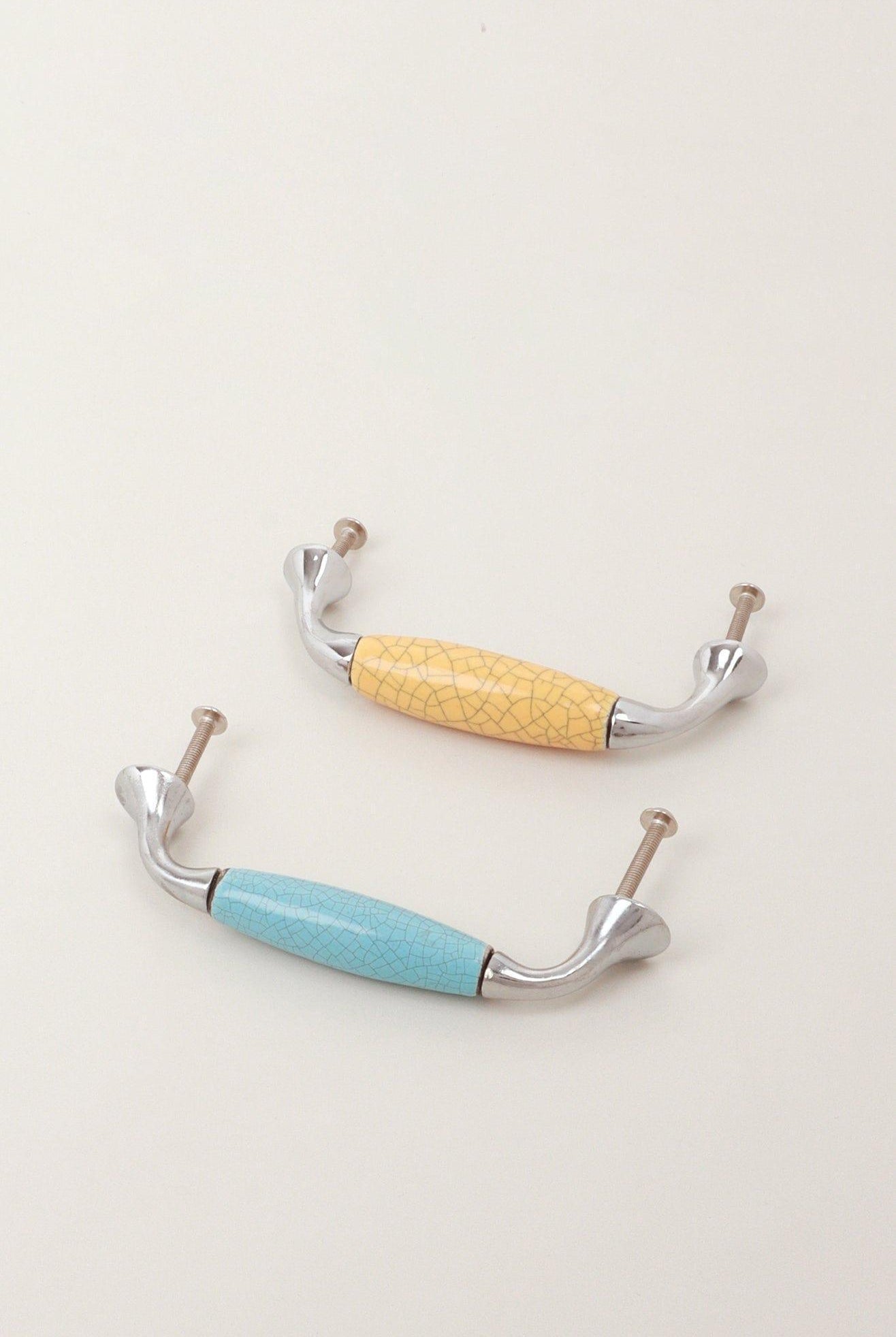 Crackle Ceramic Door Handles Cupboard Pulls Handles - G Decor