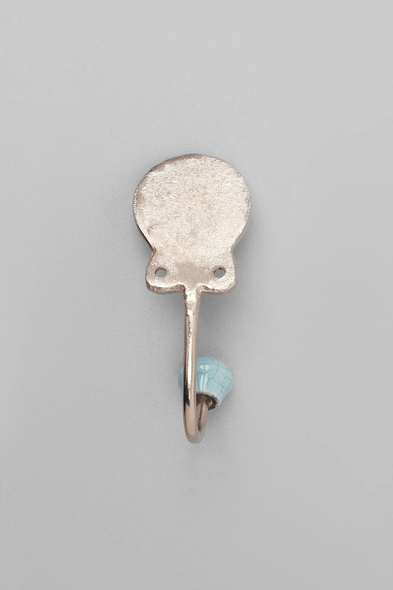 Crackle Glaze Handcrafted Wall Hook Craquelure Mineral Tones Ceramic & Chrome Detail - G Decor